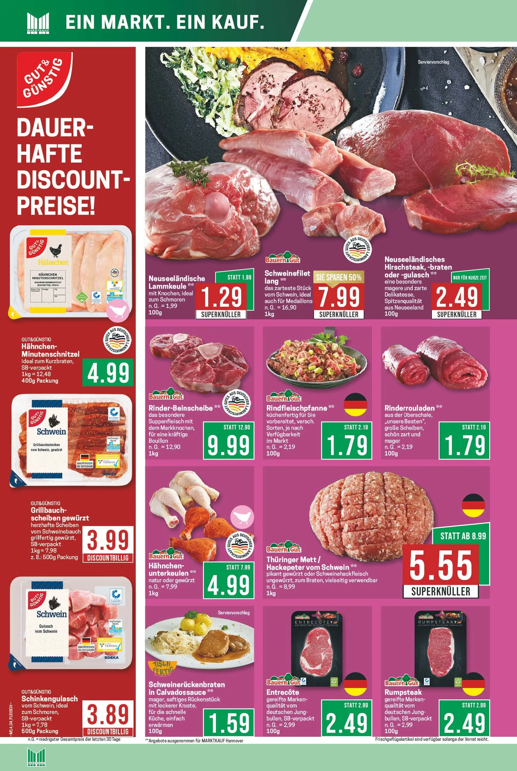 Marktkauf Prospekt Meppen	 (ab 30.03.2026) » Angebote online | Seite: 6 | Produkte: Rinderrouladen, Entrecote, Schweinefilet, Suppenfleisch