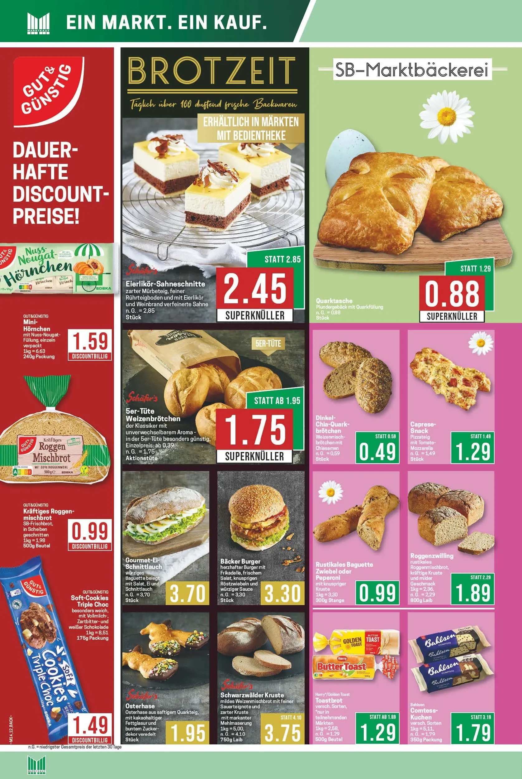 Marktkauf Prospekt Meppen	 (ab 30.03.2026) » Angebote online | Seite: 14 | Produkte: Butter, Mozzarella, Burger, Kuchen
