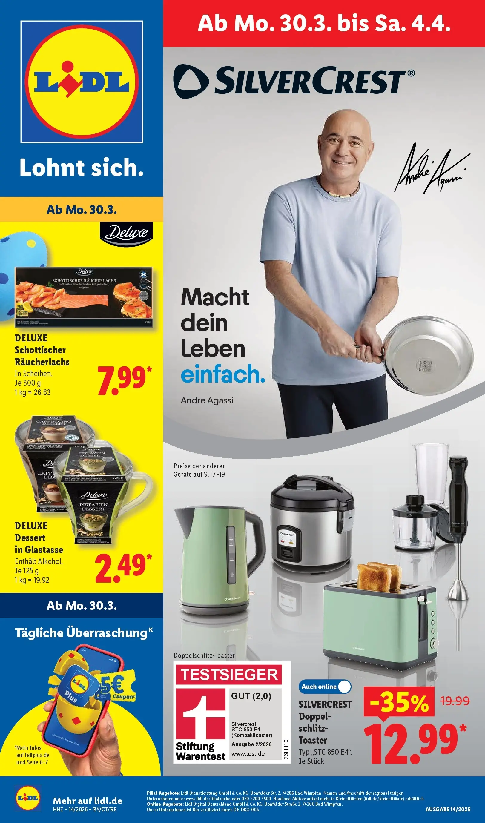 Lidl Prospekt Zülpich (ab 29.03.2026) zum Blättern » Angebote | Seite: 5 | Produkte: Toaster, Bad, Pistazien, Räucherlachs