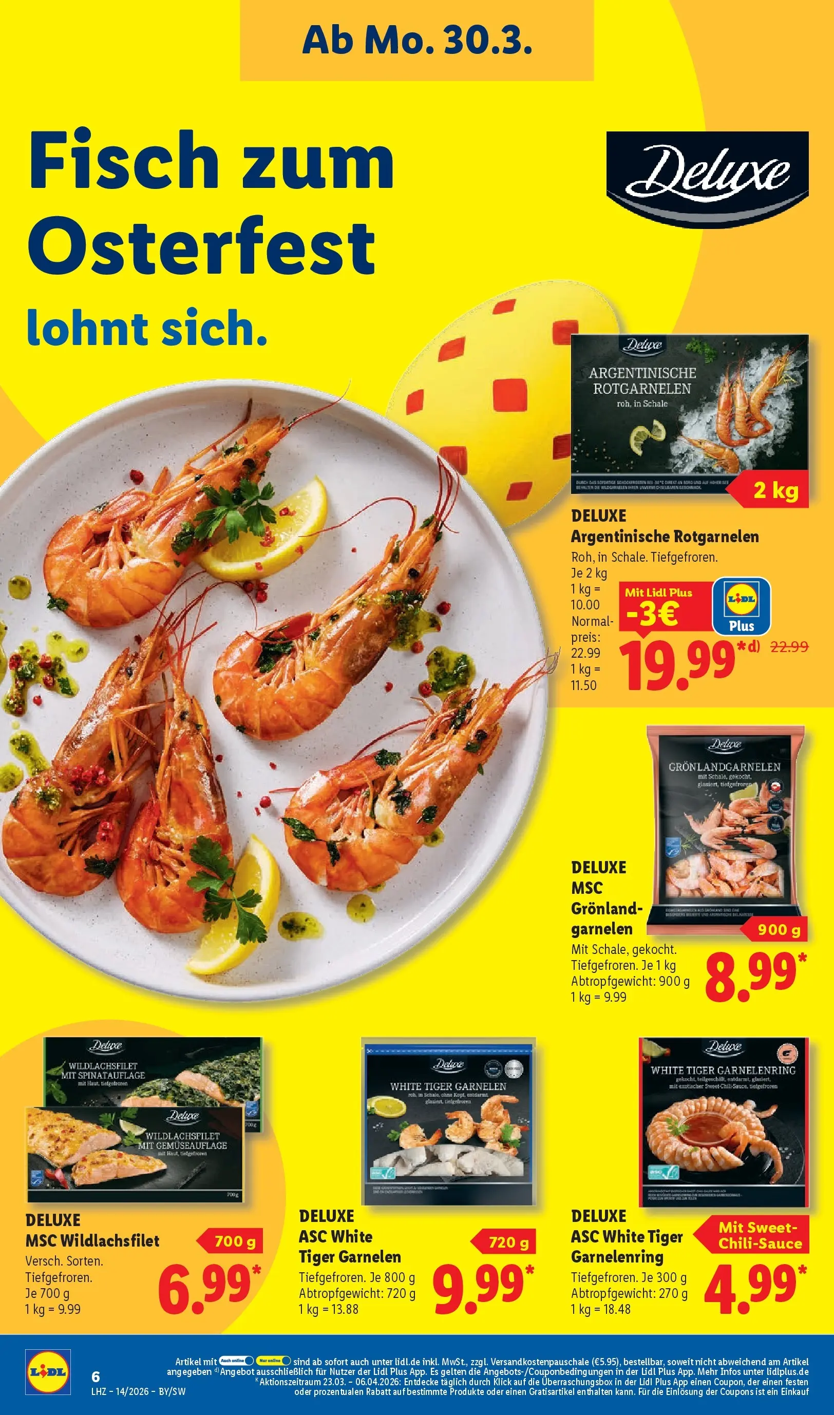 Lidl Prospekt München-laim (ab 29.03.2026) zum Blättern » Angebote | Seite: 18 | Produkte: Garnelen, Fisch, Tiger garnelen