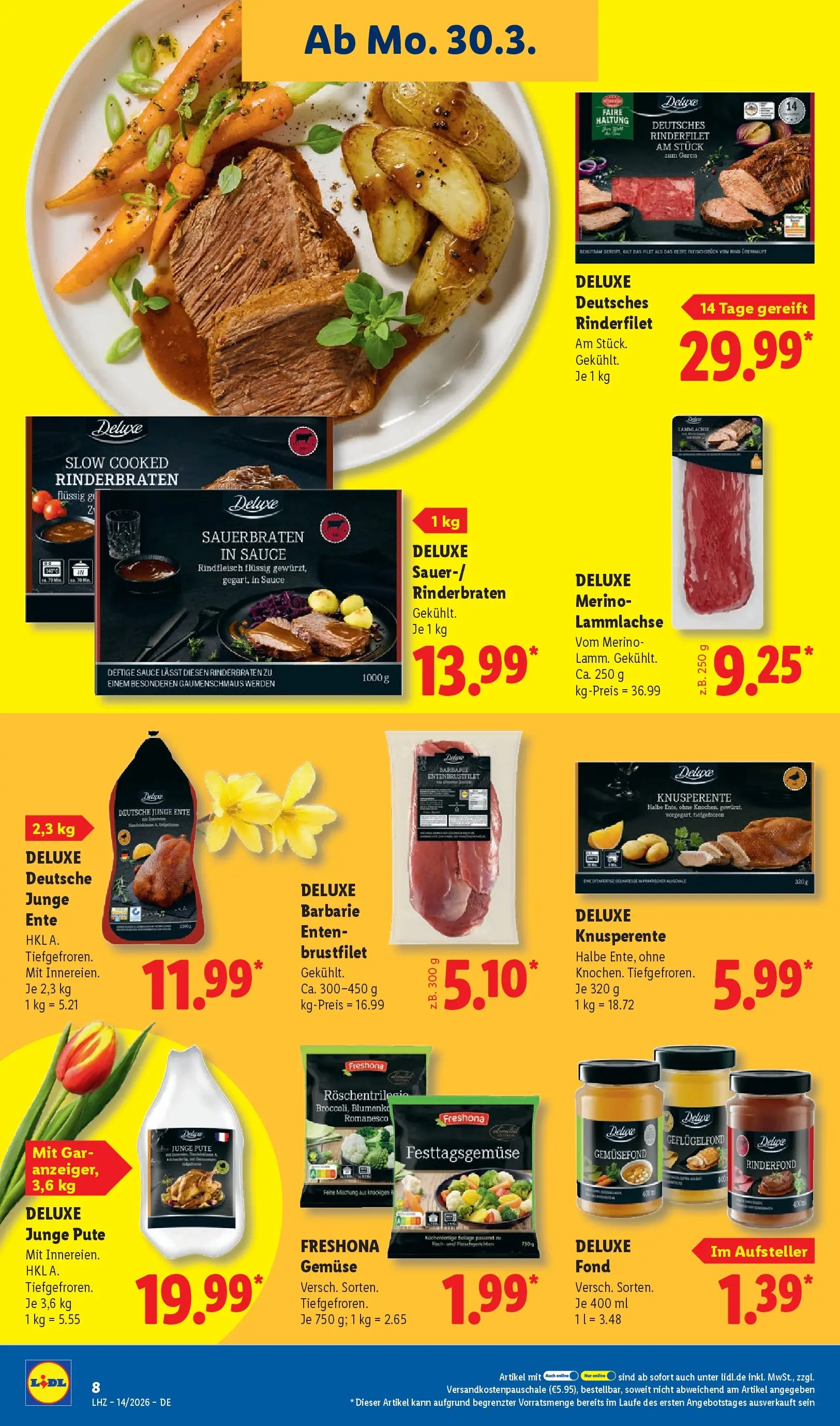 Lidl Prospekt Plettenberg (ab 29.03.2026) zum Blättern » Angebote | Seite: 20 | Produkte: Pute, Rinderfilet, Fisch, Ente