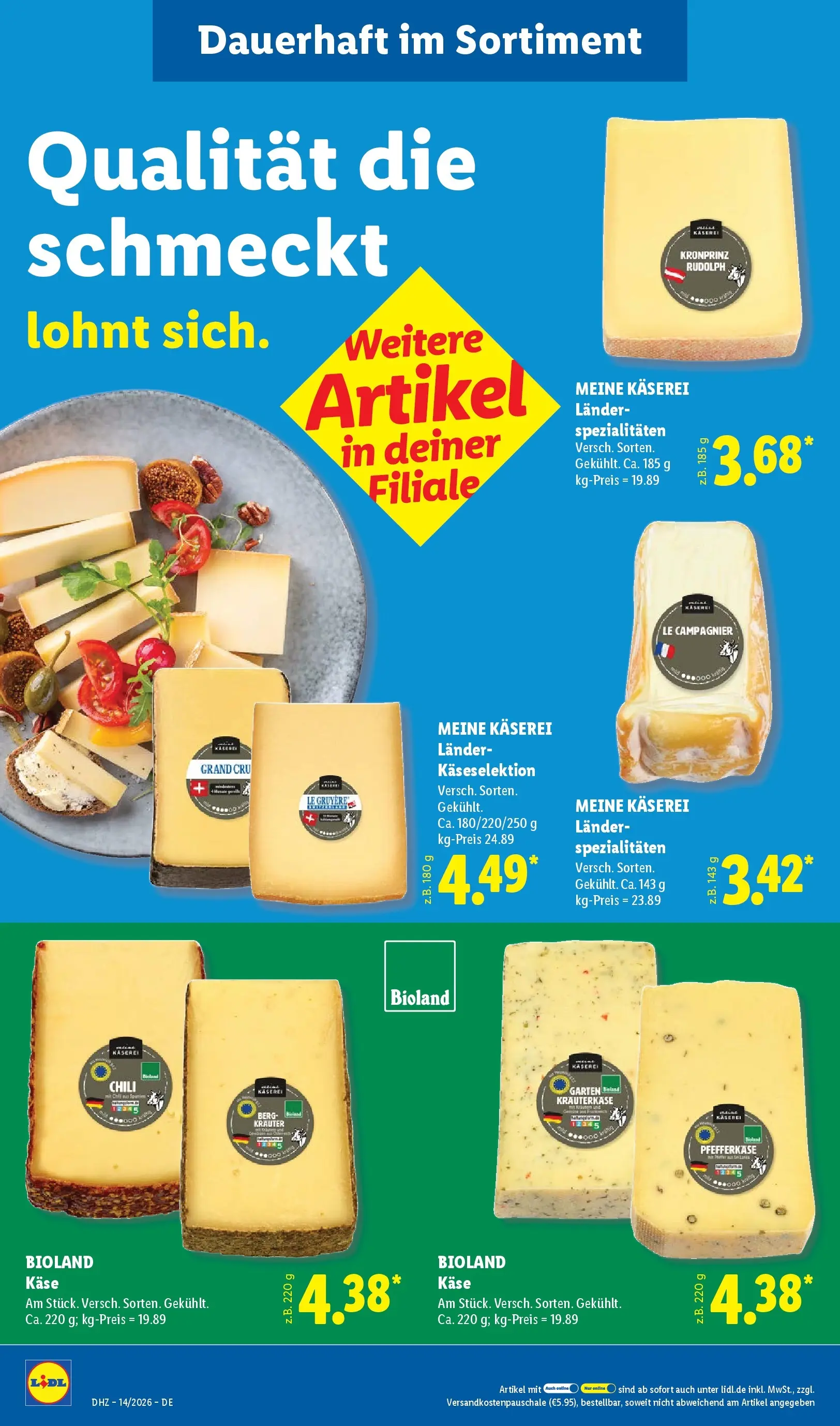 Lidl Prospekt Plettenberg (ab 29.03.2026) zum Blättern » Angebote | Seite: 34 | Produkte: Käse, Chili