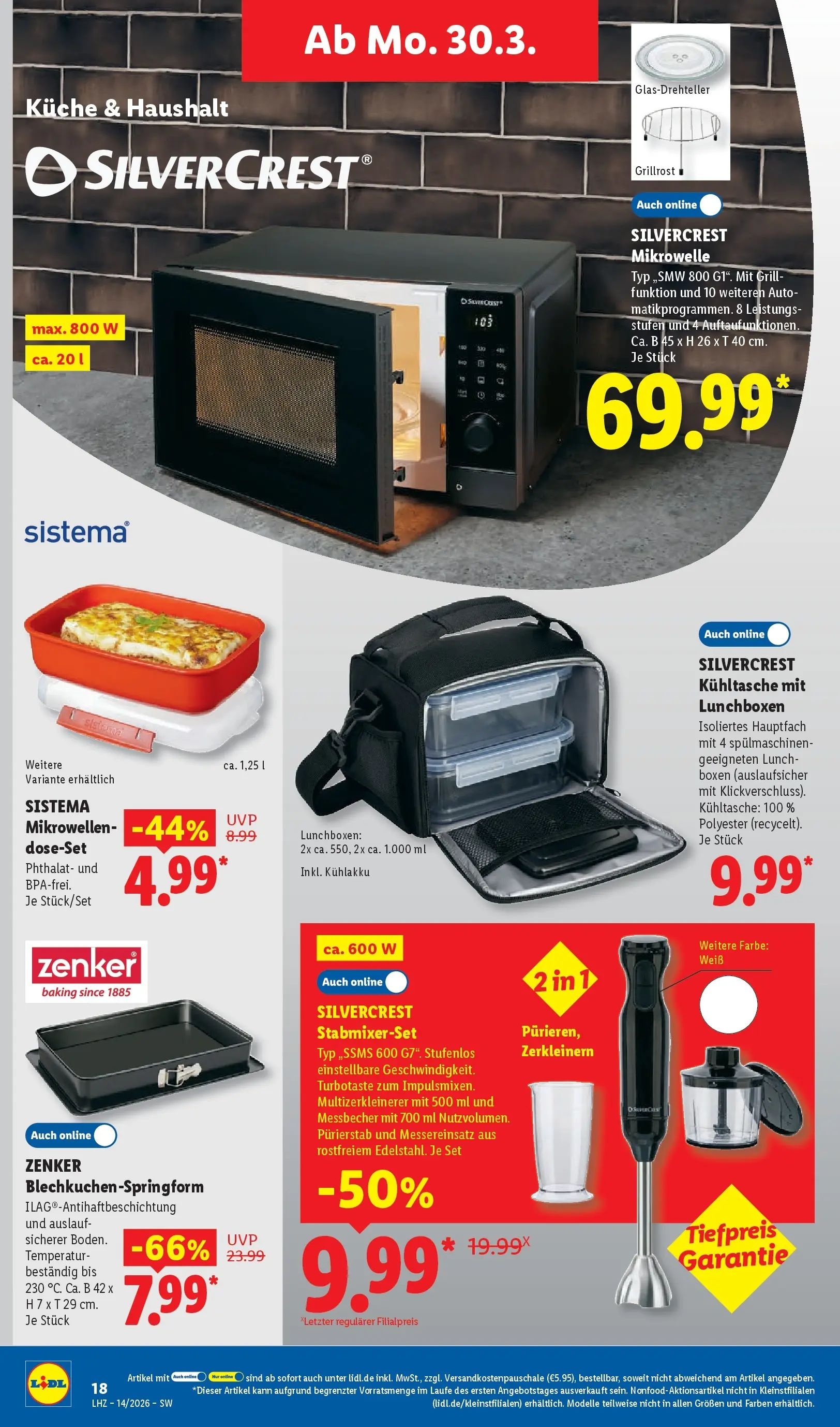 Lidl Prospekt Mühlacker (ab 29.03.2026) zum Blättern » Angebote | Seite: 38 | Produkte: Mikrowelle, Grill, Küche