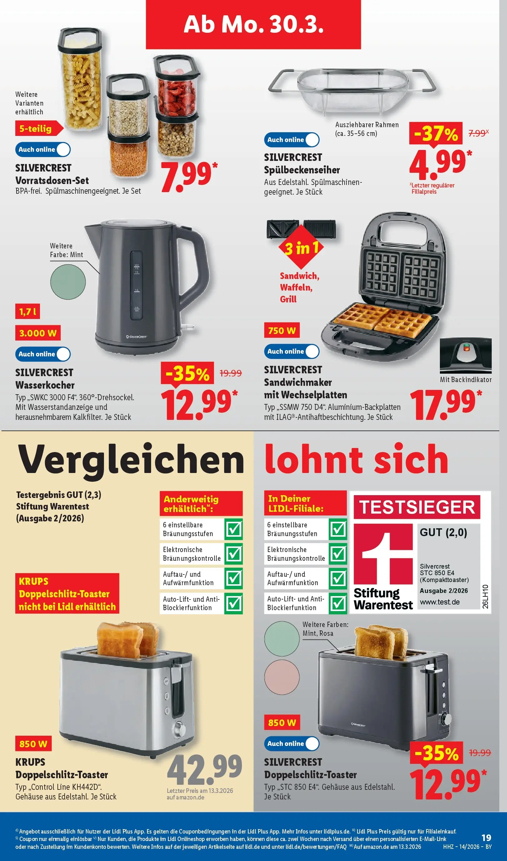 Lidl Prospekt München-laim (ab 29.03.2026) zum Blättern » Angebote | Seite: 39 | Produkte: Krups, Grill, Wasserkocher, Sandwichmaker