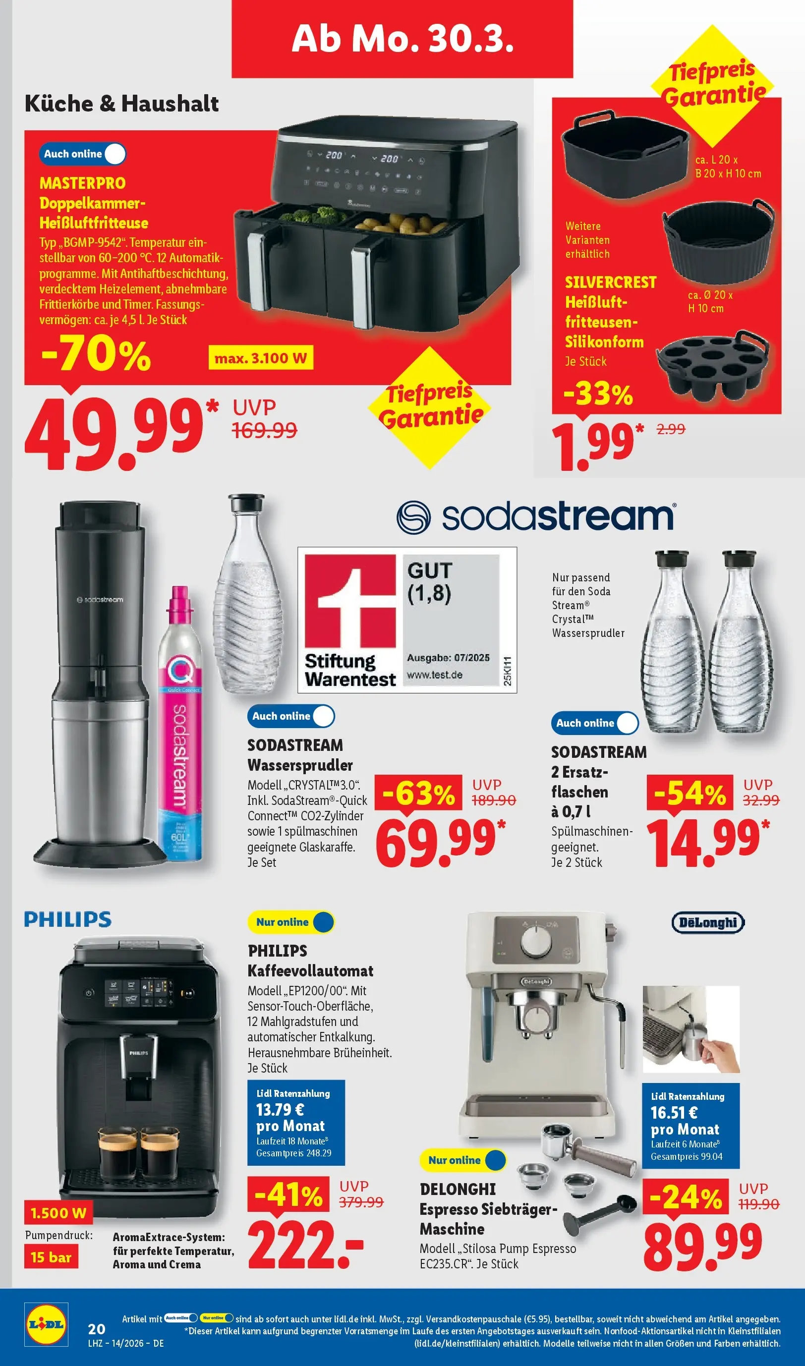 Lidl Prospekt Plettenberg (ab 29.03.2026) zum Blättern » Angebote | Seite: 40 | Produkte: Philips, Küche, Kaffeevollautomat, Sodastream