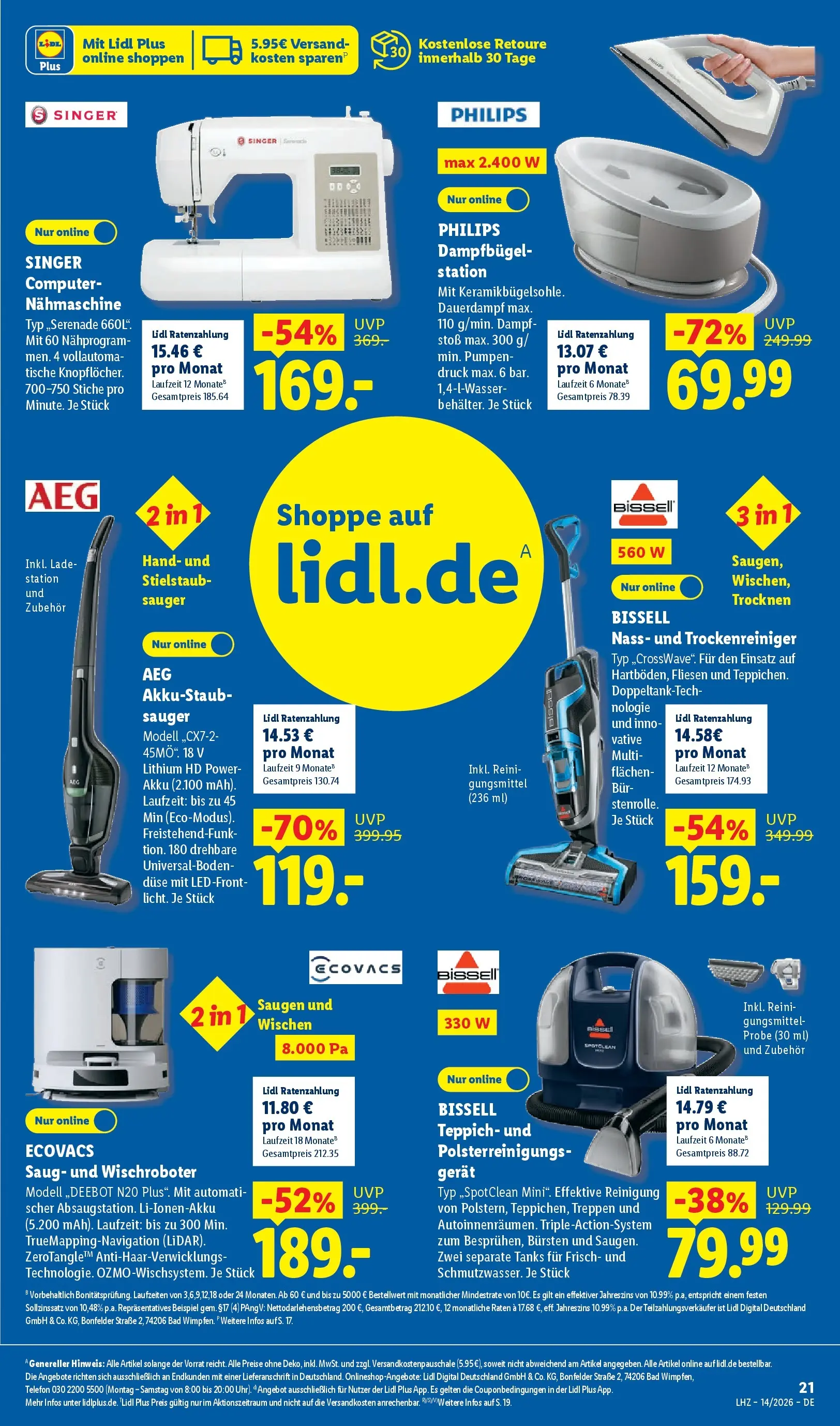 Lidl Prospekt Plettenberg (ab 29.03.2026) zum Blättern » Angebote | Seite: 41 | Produkte: Philips, Nähmaschine, Teppich, Computer