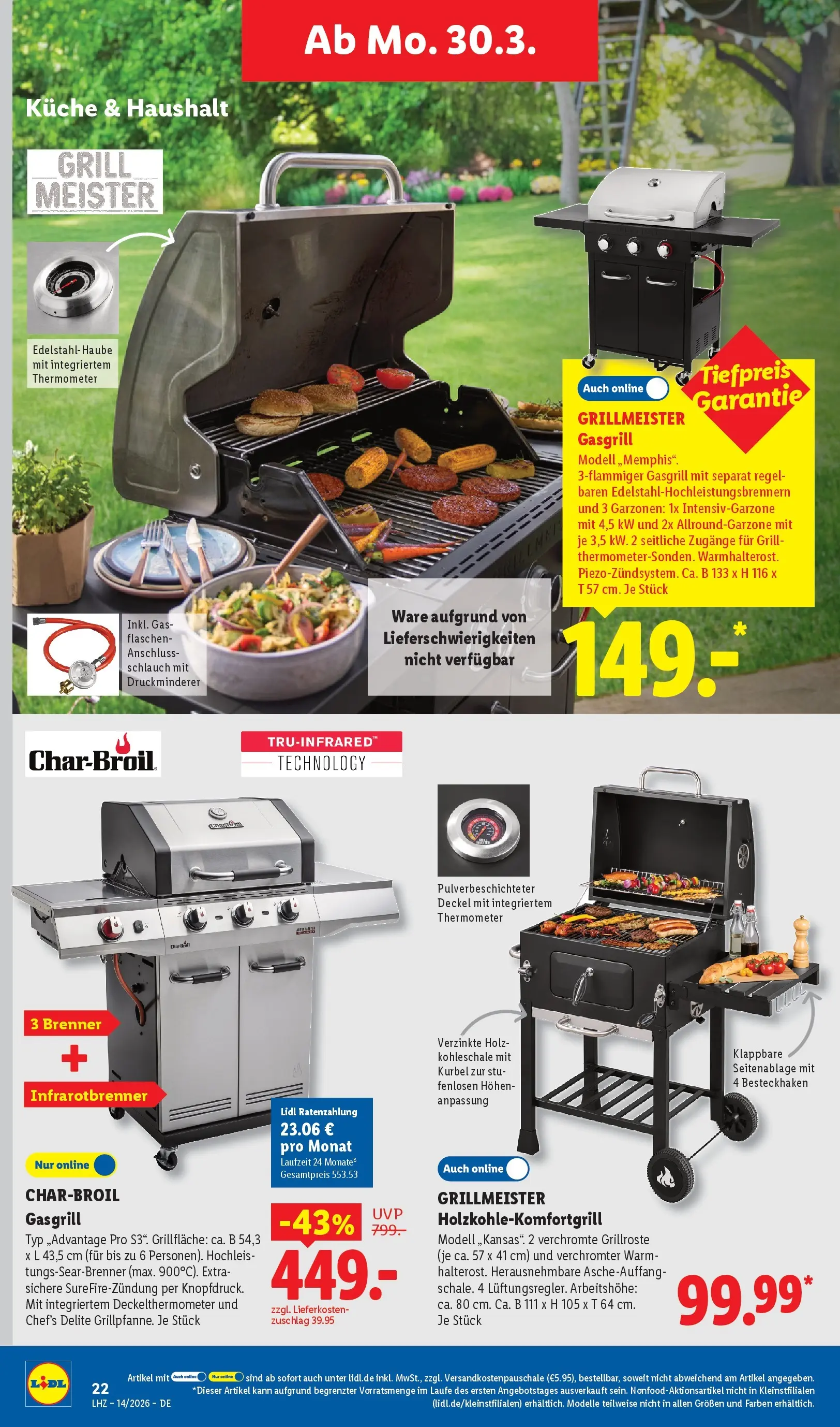 Lidl Prospekt Plettenberg (ab 29.03.2026) zum Blättern » Angebote | Seite: 44 | Produkte: Grill, Thermometer, Küche