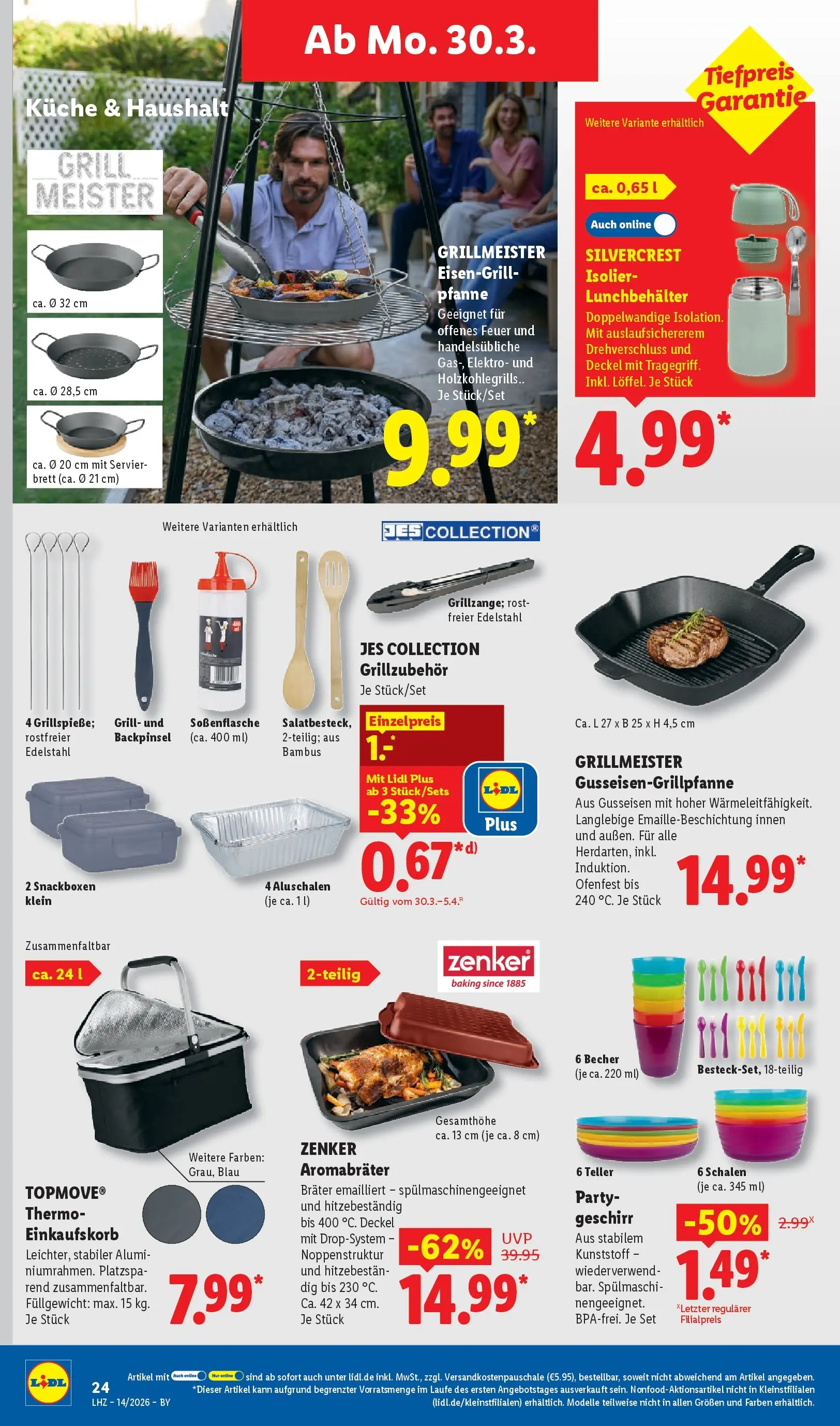 Lidl Prospekt München-laim (ab 29.03.2026) zum Blättern » Angebote | Seite: 46 | Produkte: Grill, Küche