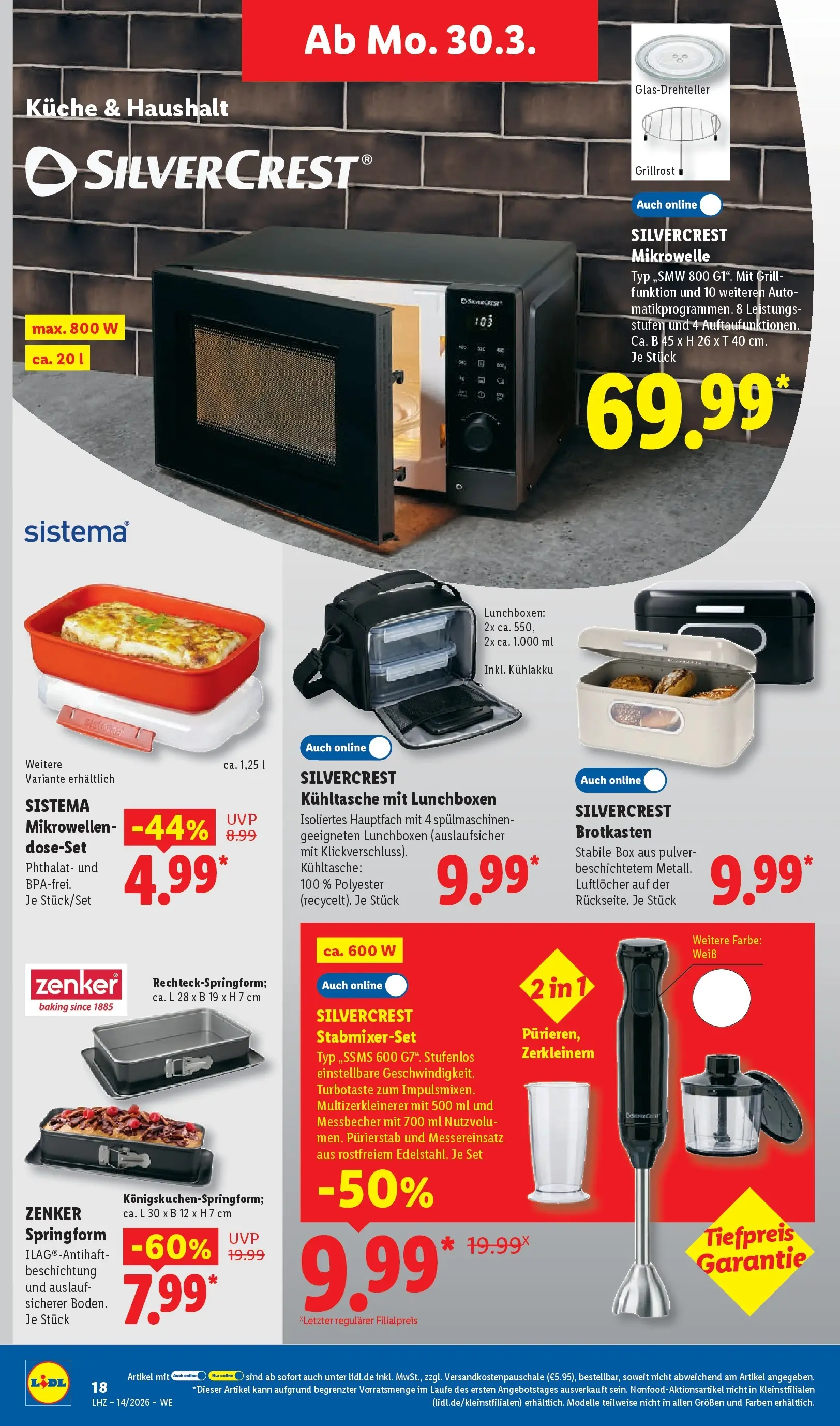 Lidl Prospekt Plettenberg (ab 29.03.2026) zum Blättern » Angebote | Seite: 38 | Produkte: Mikrowelle, Grill, Box, Küche