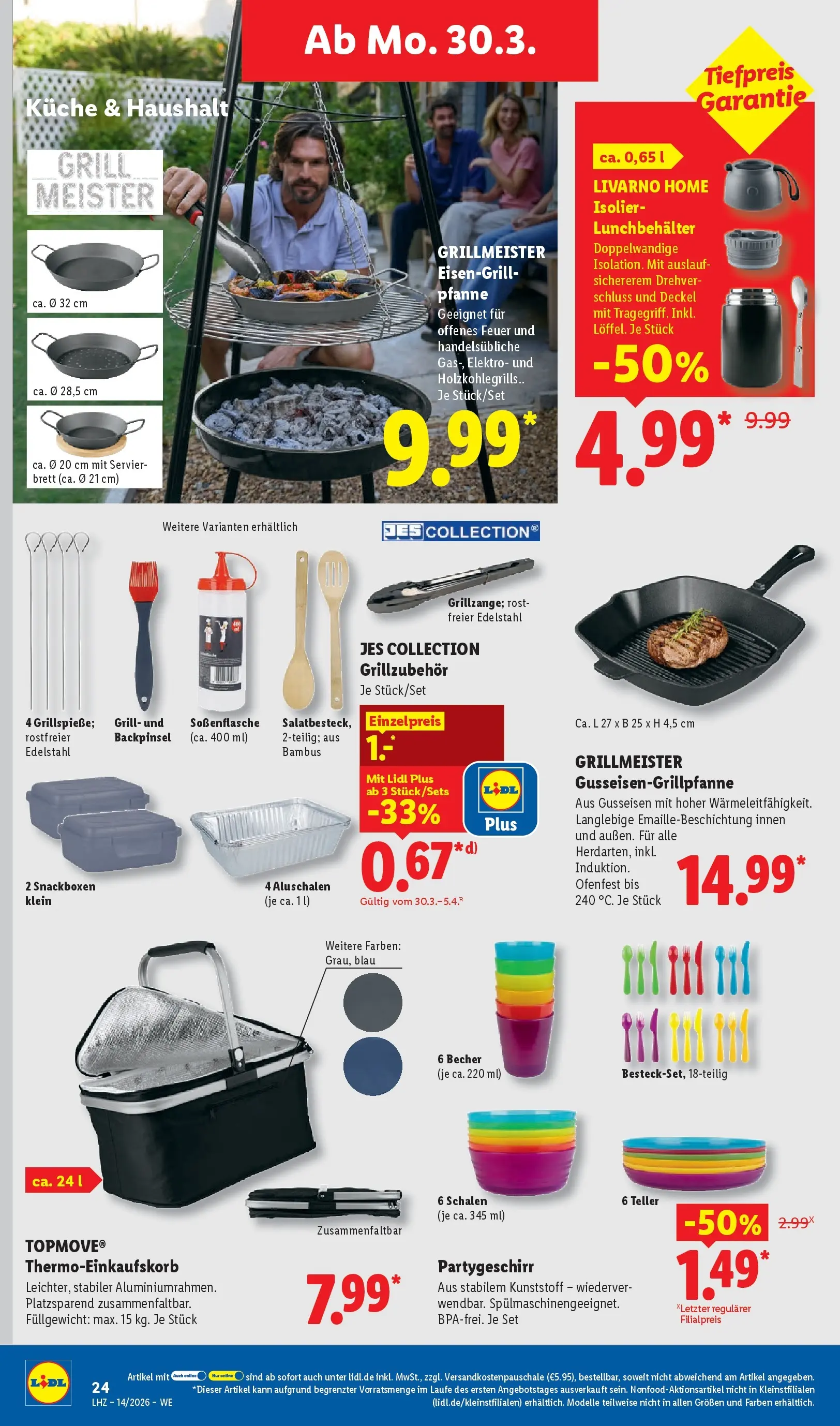 Lidl Prospekt Plettenberg (ab 29.03.2026) zum Blättern » Angebote | Seite: 46 | Produkte: Grill, Küche
