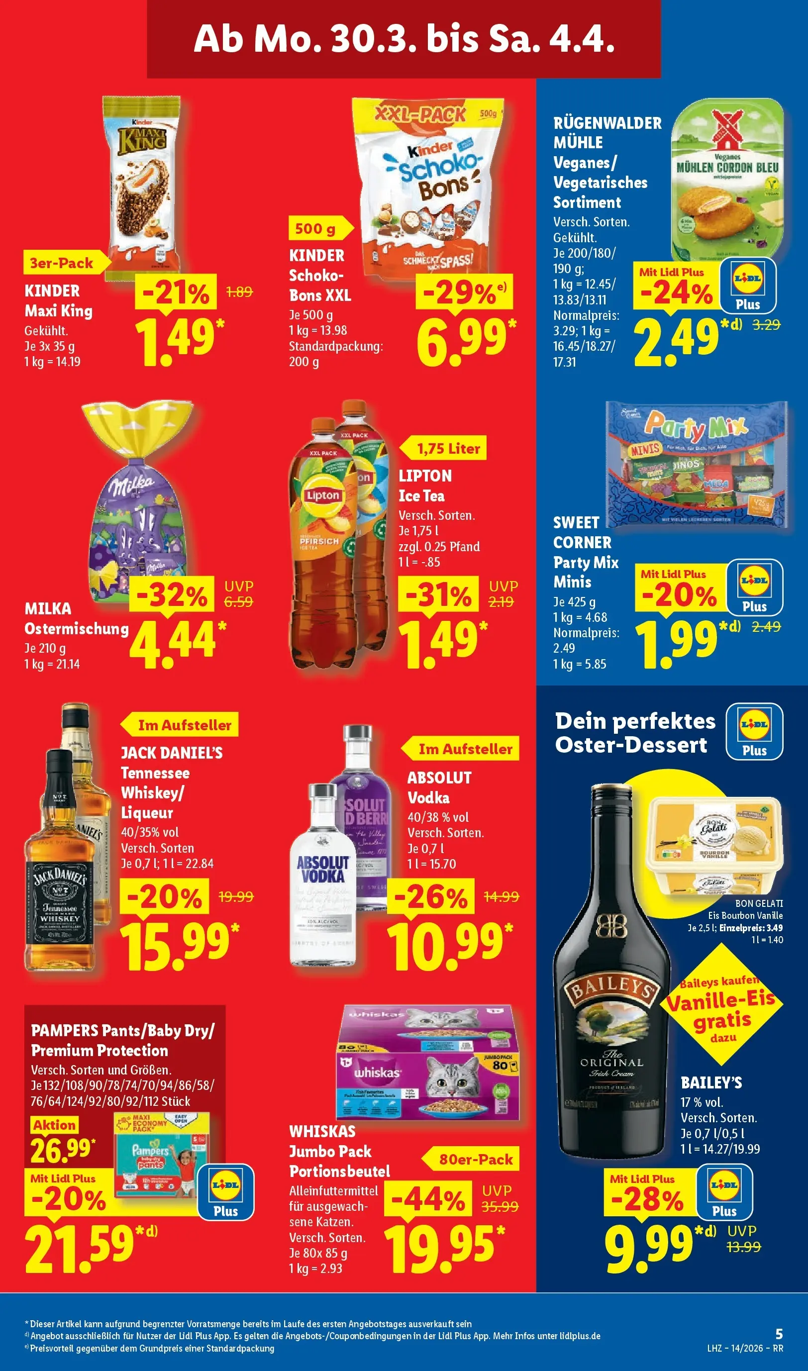 Lidl Prospekt Zülpich (ab 29.03.2026) zum Blättern » Angebote | Seite: 11 | Produkte: Pampers, Jack Daniel's, Milka, Bourbon