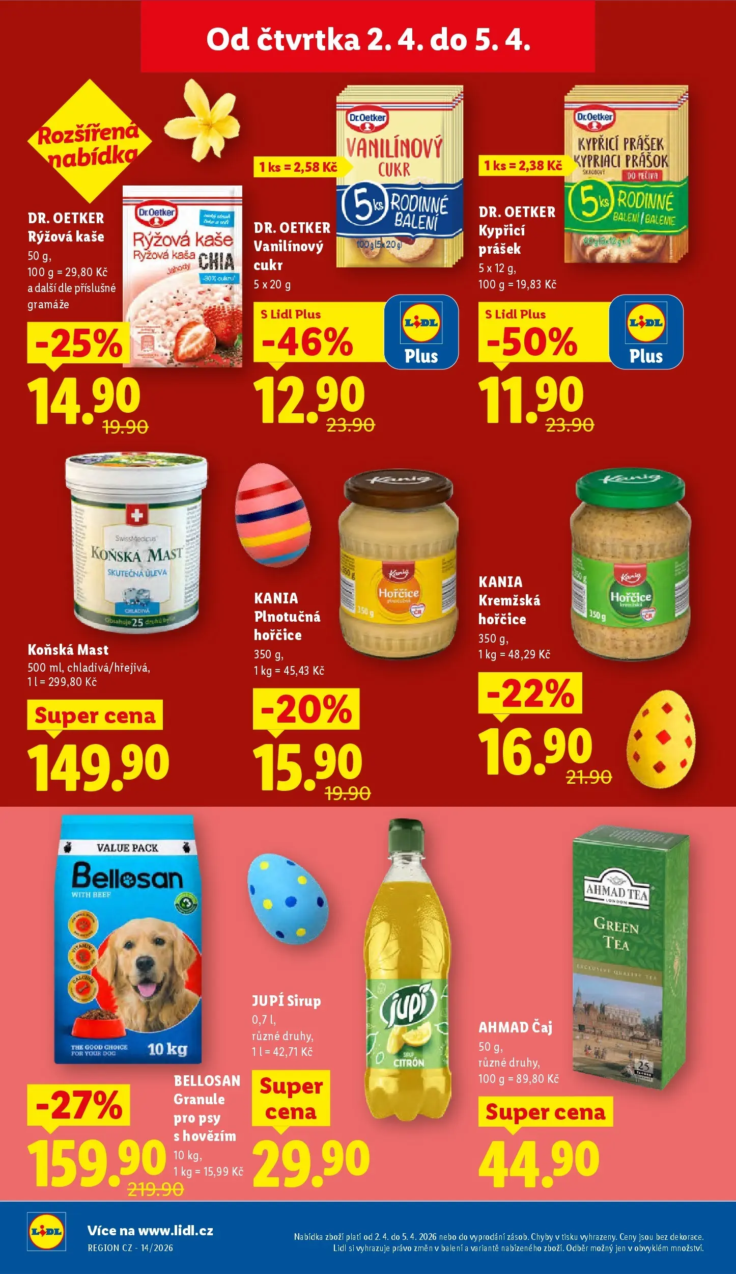 Lidl leták od 01.04.2026 - Nový akční leták | Strana: 22 | Produkty: Granule pro psy, Čaj, Krém, Cukr