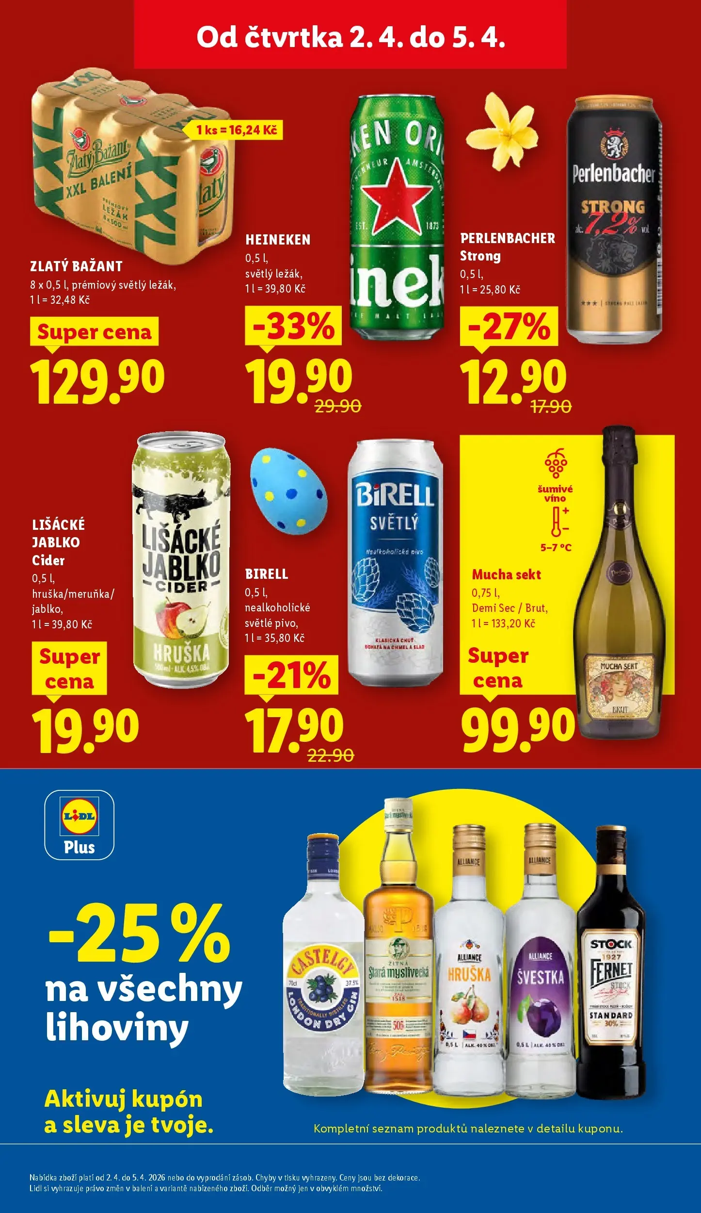 Lidl leták od 01.04.2026 - Nový akční leták | Strana: 25 | Produkty: Víno, Brandy, Mucha sekt, Lihoviny