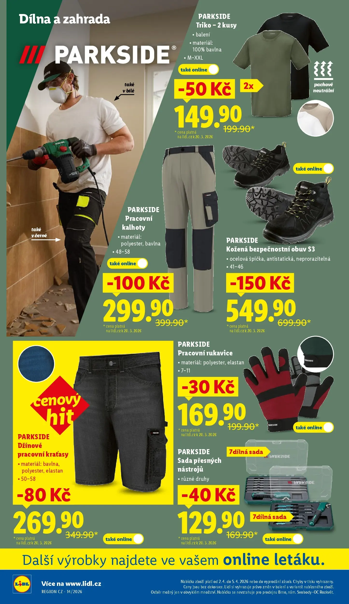 Lidl leták od 01.04.2026 - Nový akční leták | Strana: 34 | Produkty: Kalhoty, Rukavice, Obuv, Pants