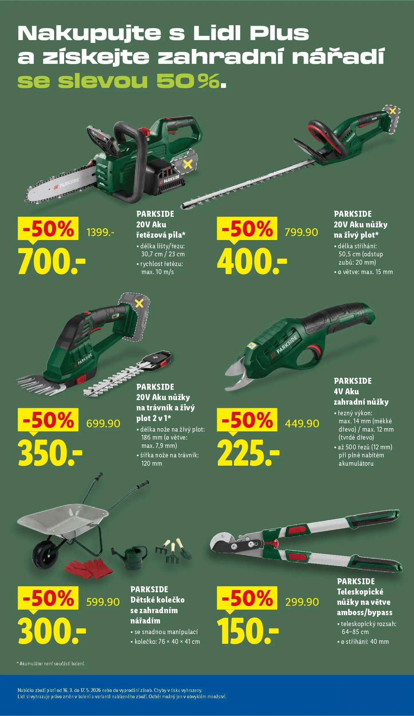 Lidl leták od 29.03.2026 - Nový akční leták | Strana: 43 | Produkty: Nůžky, Nože, Aku nůžky, Teleskopické nůžky na větve
