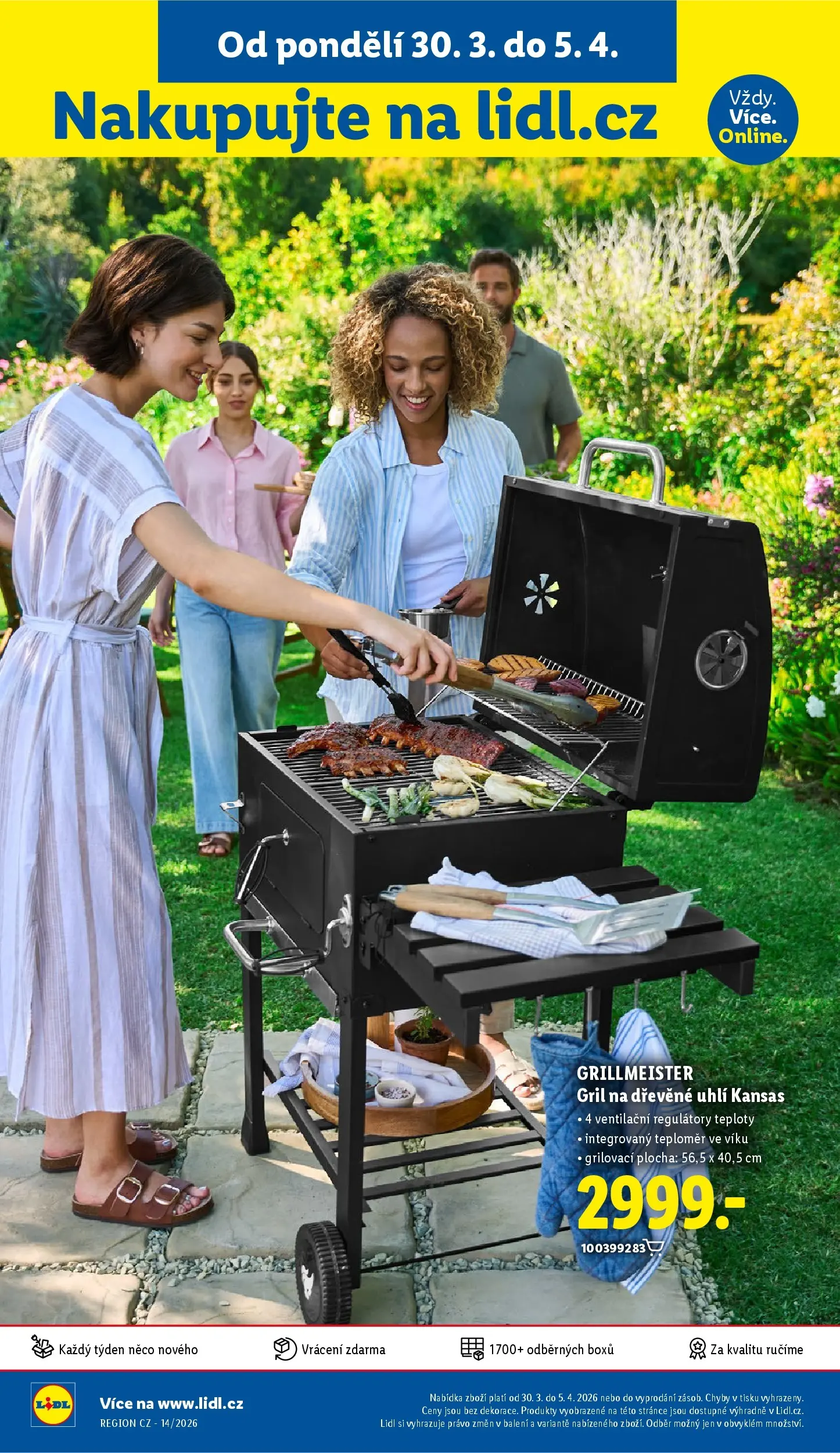 Lidl leták od 29.03.2026 - Nový akční leták | Strana: 46 | Produkty: Dřevěné uhlí, Gril, Teploměr