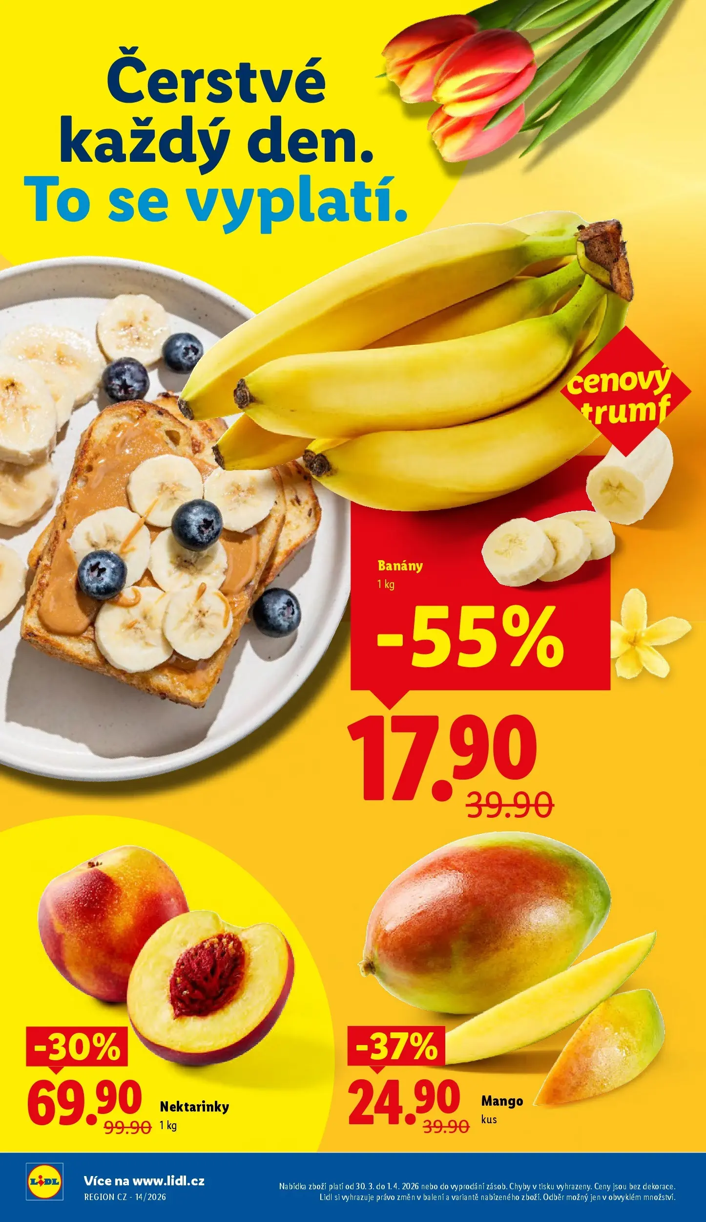 Lidl leták od 29.03.2026 - Nový akční leták | Strana: 8 | Produkty: Mango, Banány, Nektarinky