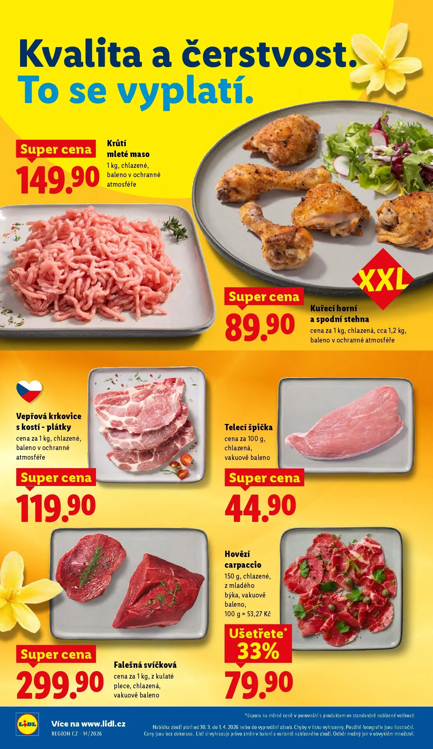 Lidl leták od 29.03.2026 - Nový akční leták | Strana: 10 | Produkty: Hovězí, Hovězí carpaccio, Maso, Carpaccio