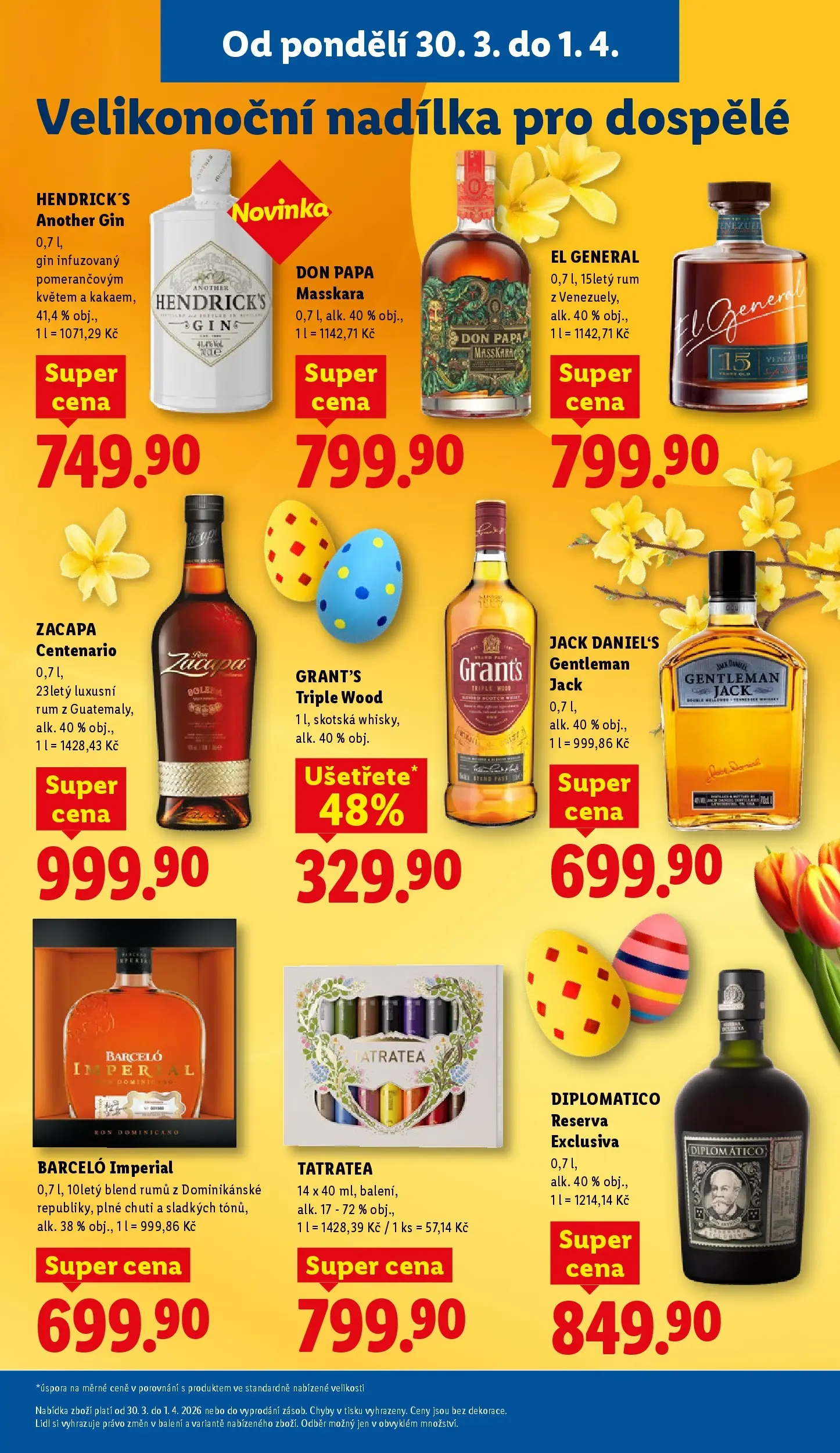 Lidl leták od 29.03.2026 - Nový akční leták | Strana: 19 | Produkty: Rum, Whiskey, Gin, Tatratea