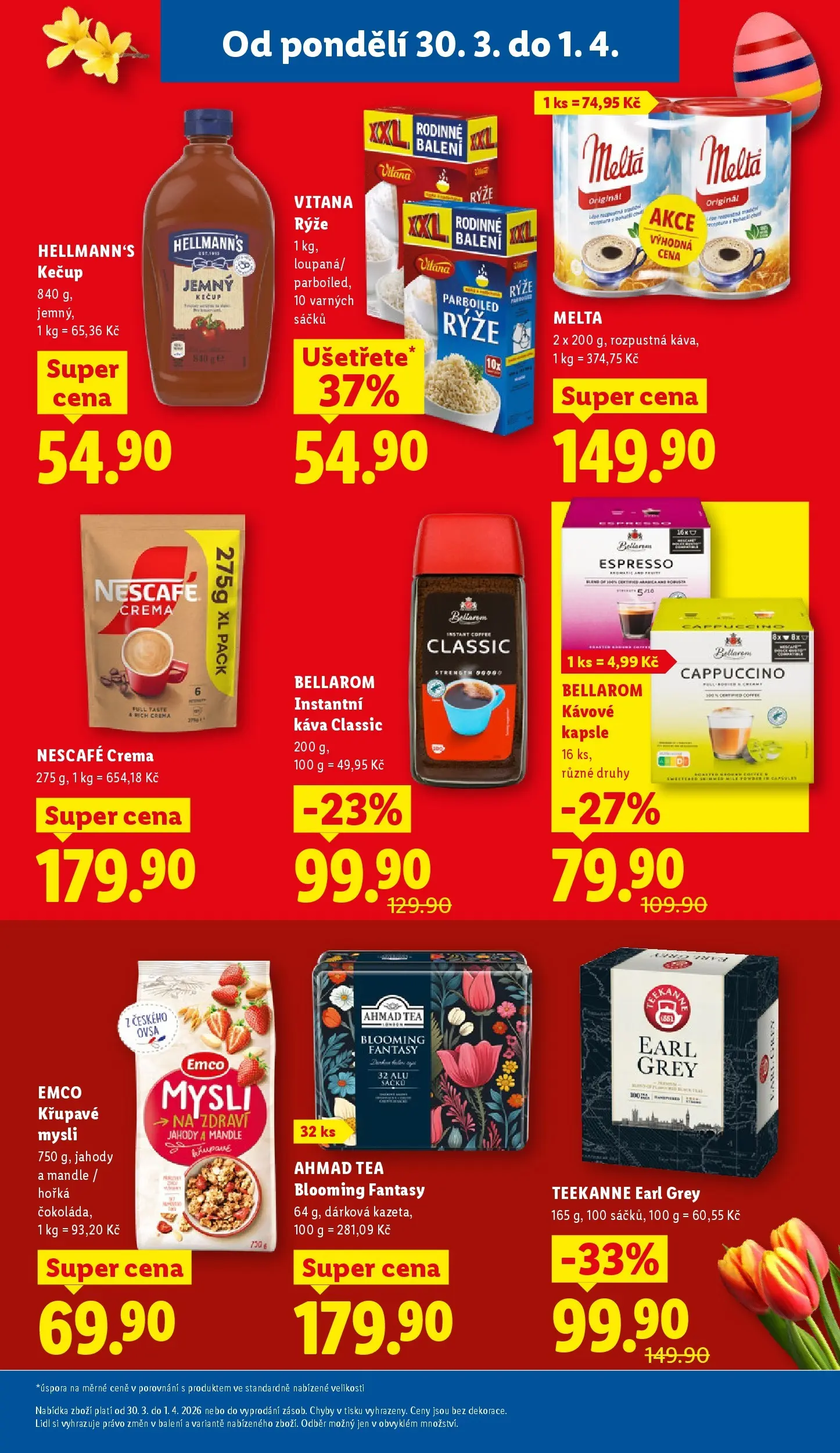 Lidl leták od 29.03.2026 - Nový akční leták | Strana: 23 | Produkty: Bellarom cappuccino, Crema, Ahmad tea, Hellmann's kečup