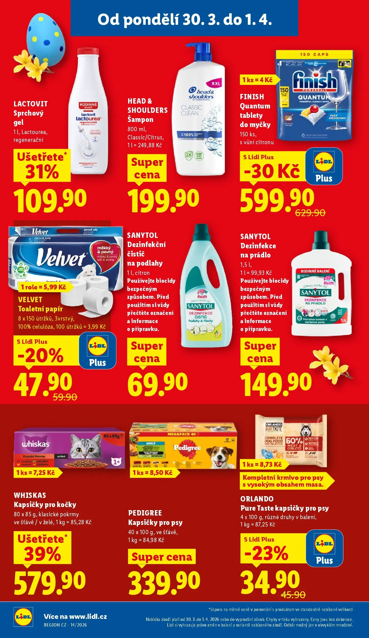 Lidl leták od 29.03.2026 - Nový akční leták | Strana: 28 | Produkty: Whiskas, Pedigree kapsičky, Head & Shoulders, Citron