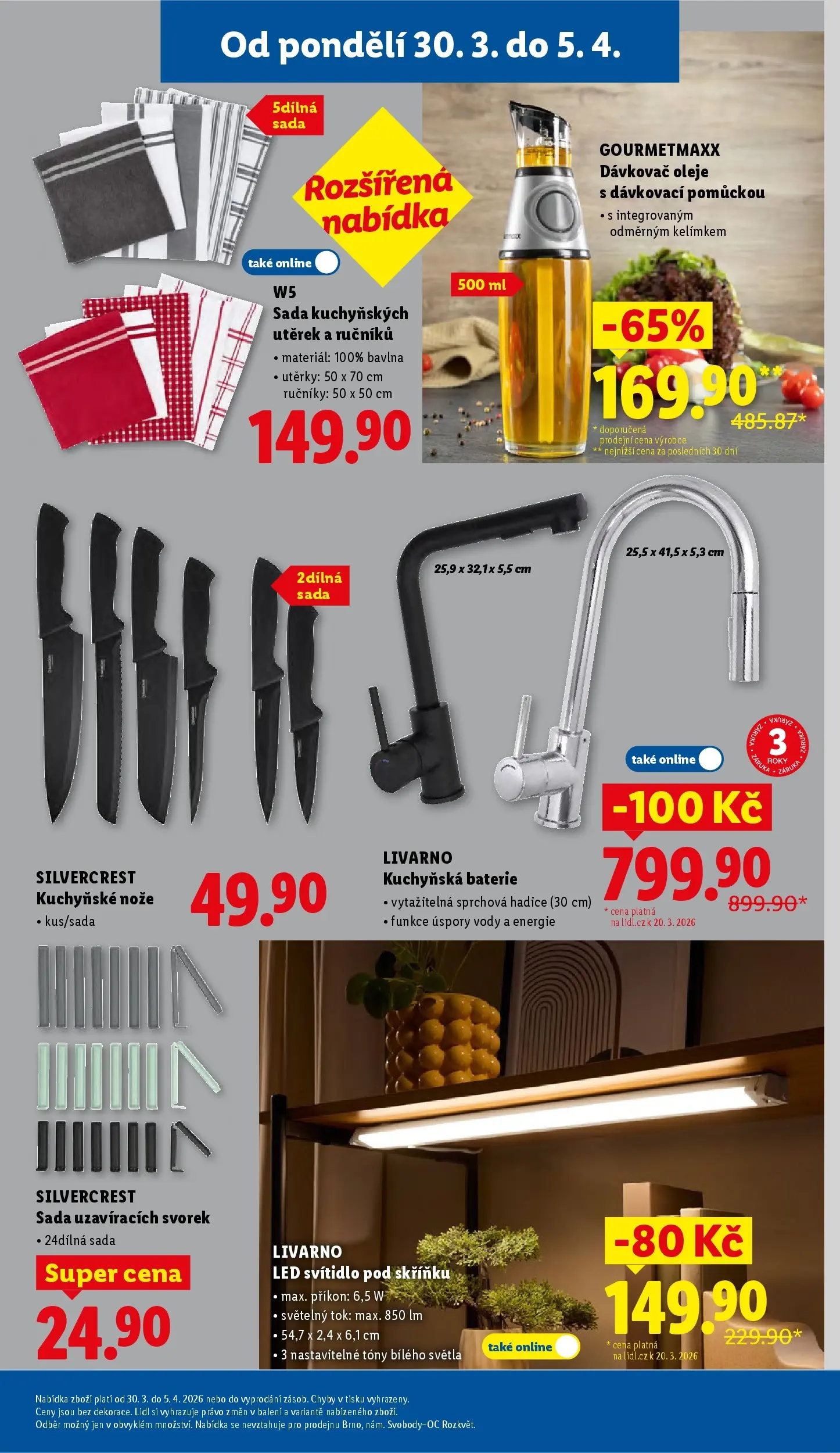 Lidl leták od 29.03.2026 - Nový akční leták | Strana: 33 | Produkty: Oleje, Dávkovač, Baterie, W5