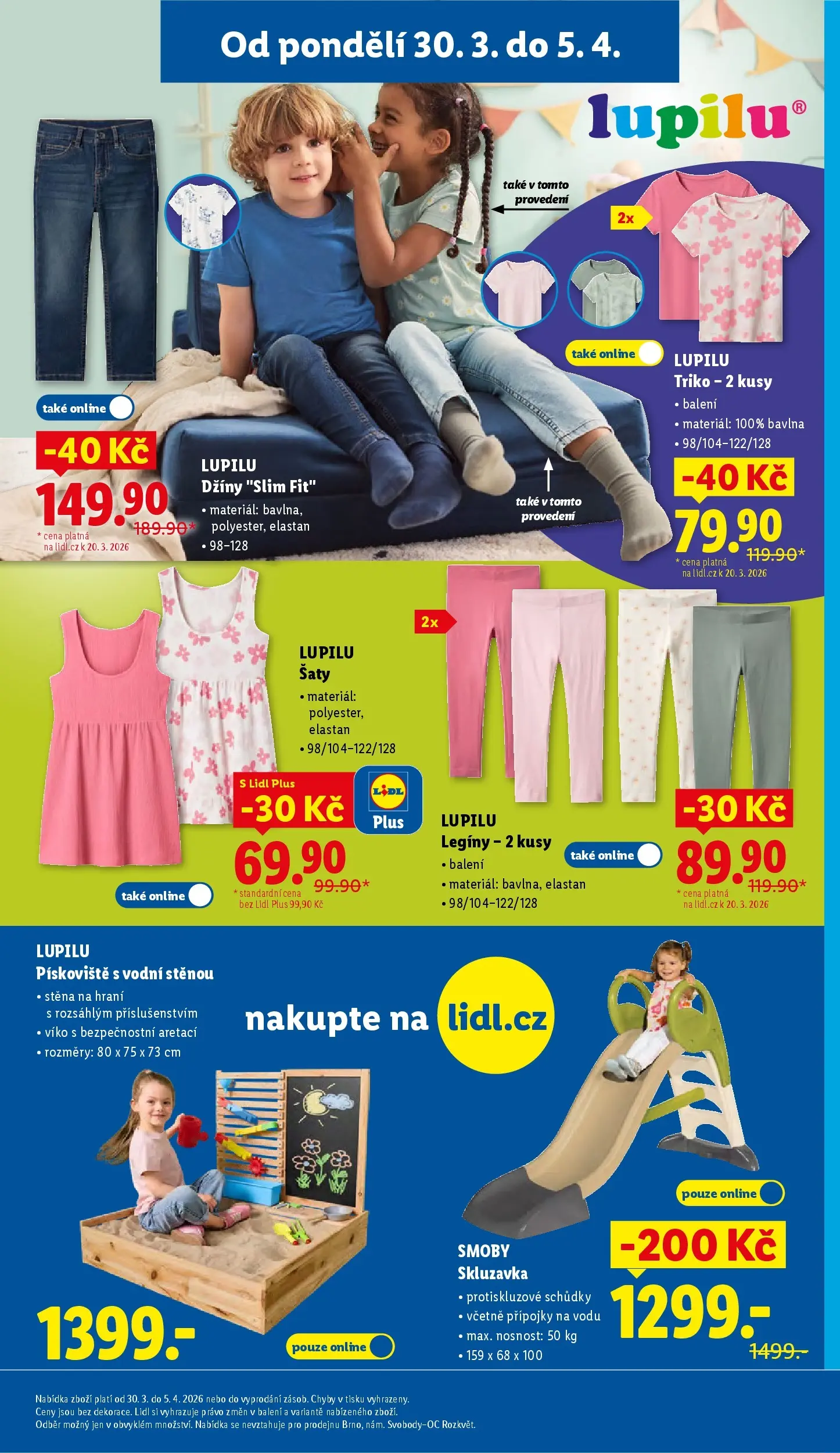 Lidl leták od 29.03.2026 - Nový akční leták | Strana: 35 | Produkty: Šaty, Skluzavka, Legíny, Džíny