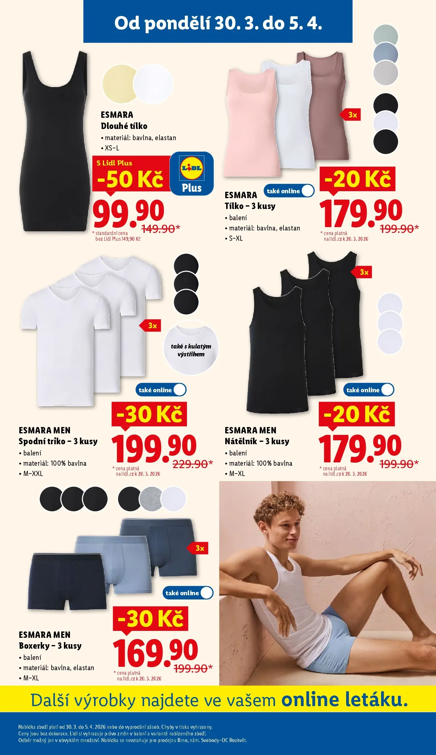 Lidl leták od 29.03.2026 - Nový akční leták | Strana: 39 | Produkty: Tílko, Boxerky