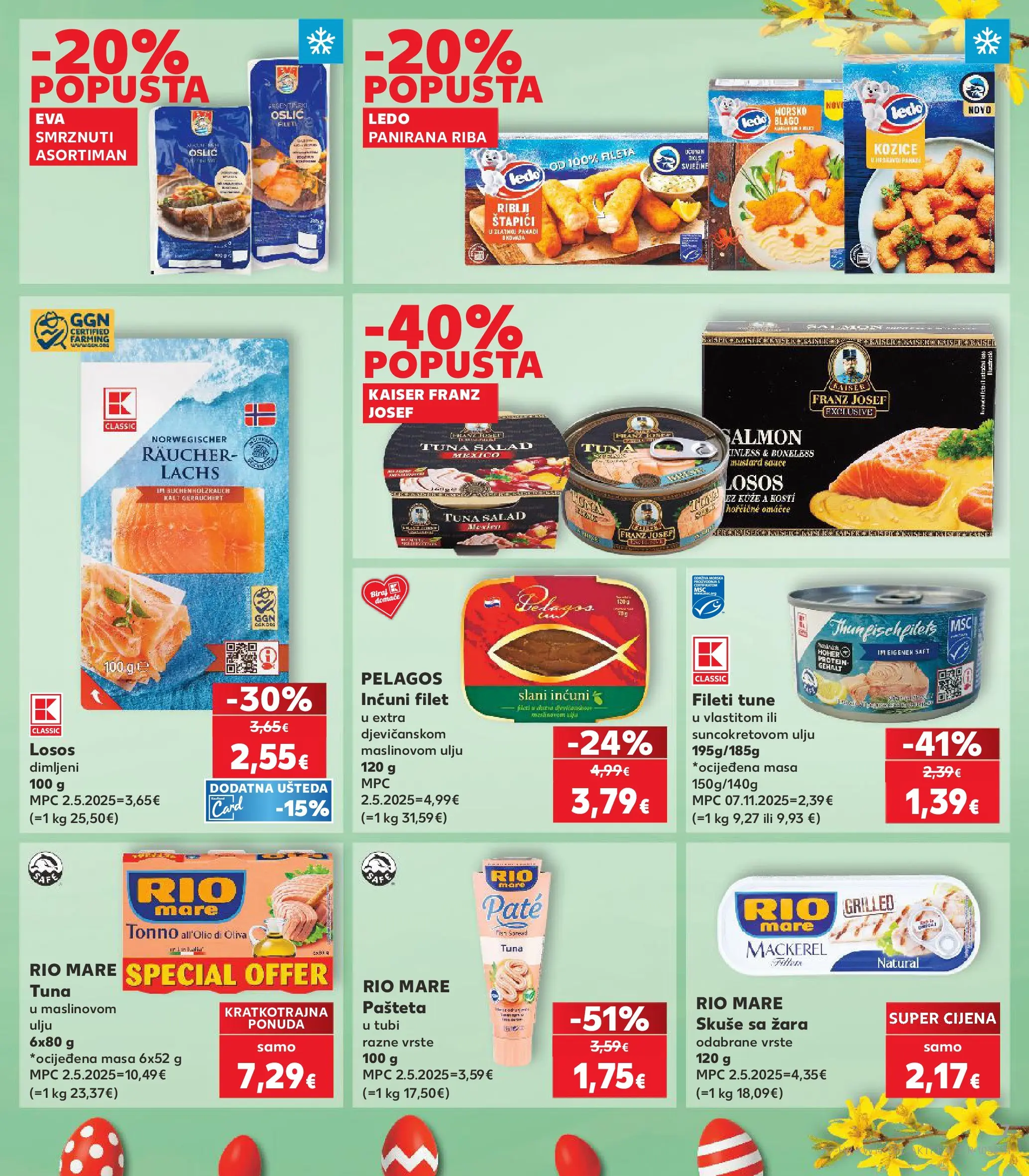 Kaufland - Kaufland katalog do 07.04.2026 novi od 31.03.2026 na listanje > letak digitalni | Stranica: 7 | Proizvodi: Riba, Pašteta, Štapići, Kozice