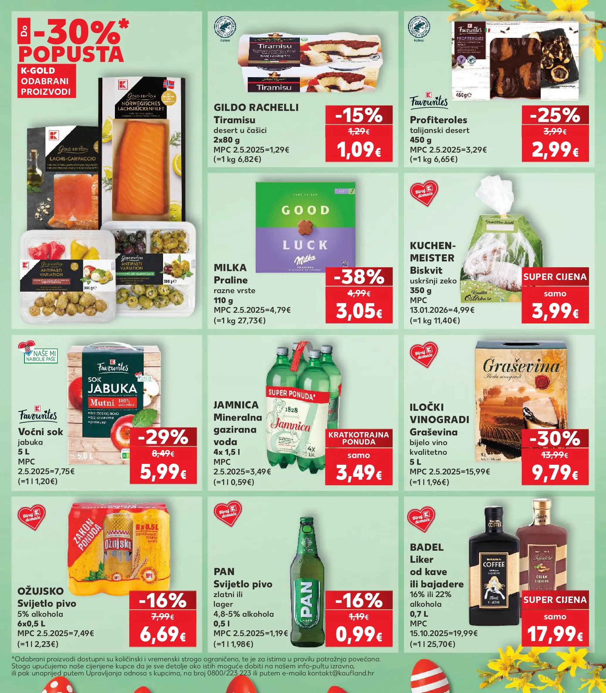 Kaufland - Kaufland katalog do 07.04.2026 novi od 31.03.2026 na listanje > letak digitalni | Stranica: 15 | Proizvodi: Praline, Sok, Pivo, Jamnica