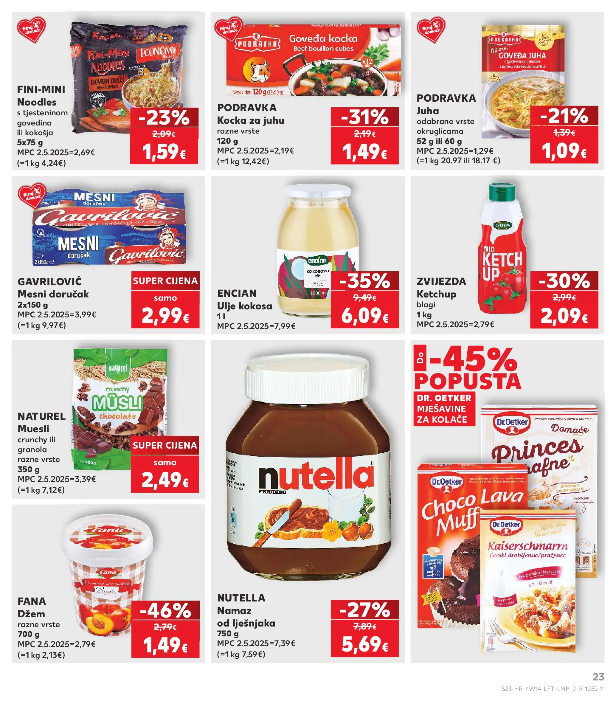 Kaufland - Kaufland katalog do 07.04.2026 novi od 31.03.2026 na listanje > letak digitalni | Stranica: 23 | Proizvodi: Govedina, Musli, Mesni doručak, Kocka za juhu