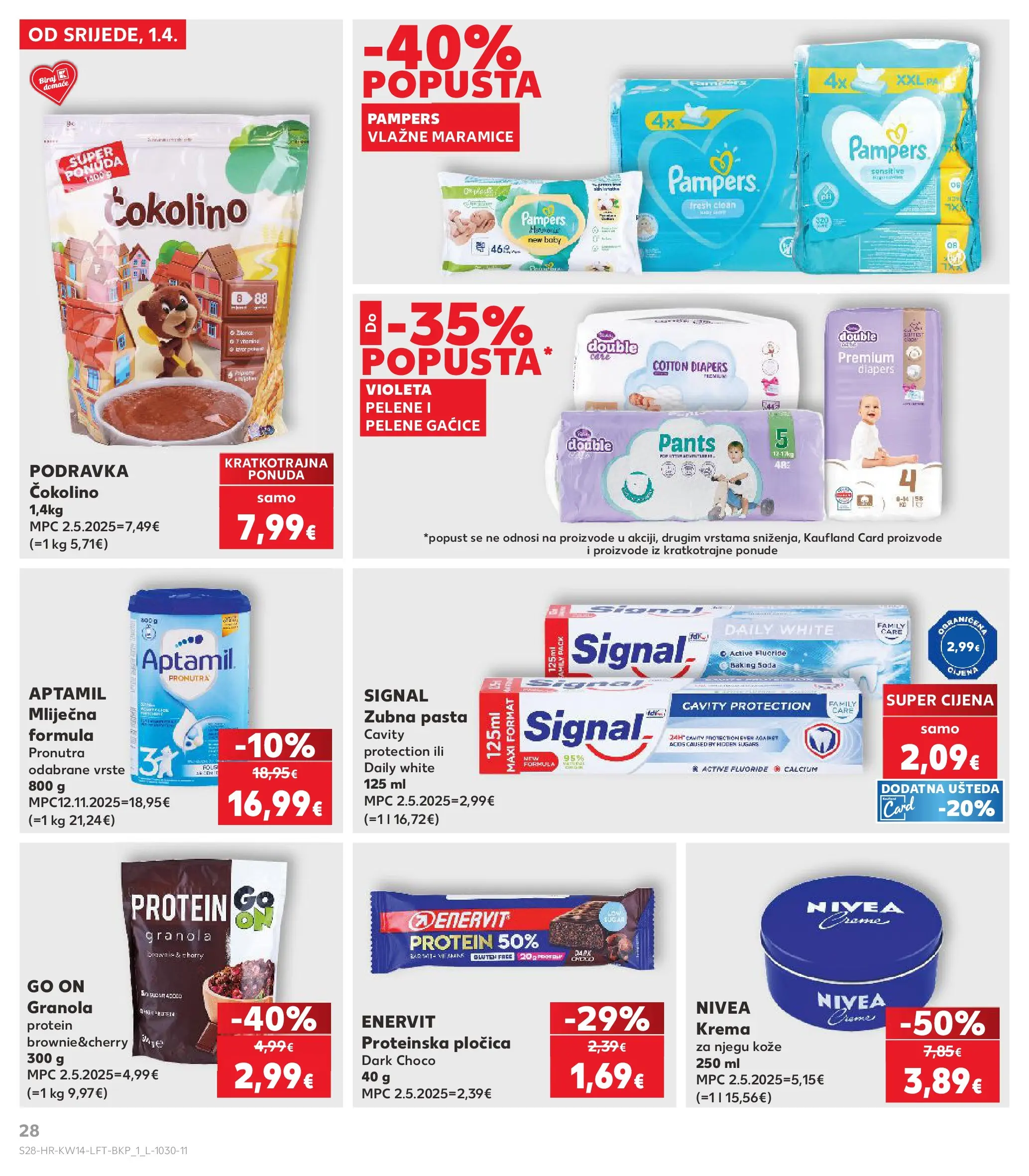Kaufland - Kaufland katalog do 07.04.2026 novi od 31.03.2026 na listanje > letak digitalni | Stranica: 28 | Proizvodi: Pelene, Krema, Pasta, Nivea