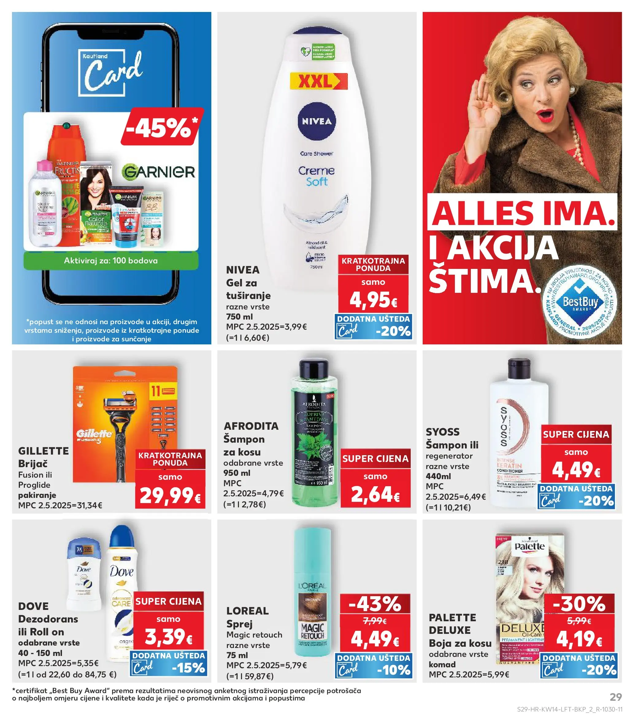 Kaufland - Kaufland katalog do 07.04.2026 novi od 31.03.2026 na listanje > letak digitalni | Stranica: 29 | Proizvodi: Šampon, Regenerator, Gel za tuširanje, Dezodorans