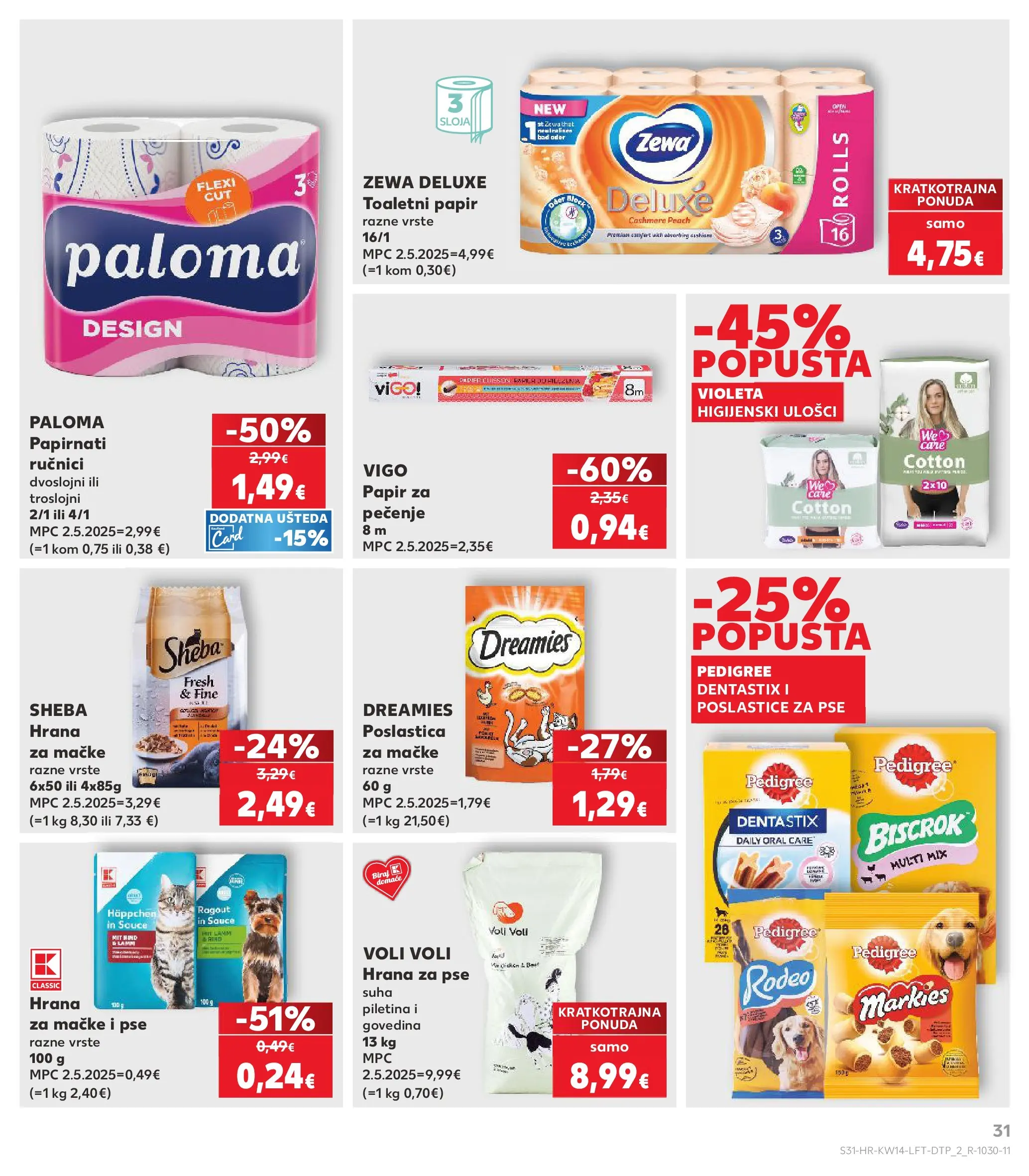 Kaufland - Kaufland katalog do 07.04.2026 novi od 31.03.2026 na listanje > letak digitalni | Stranica: 31 | Proizvodi: Piletina, Govedina, Toaletni papir, Zewa
