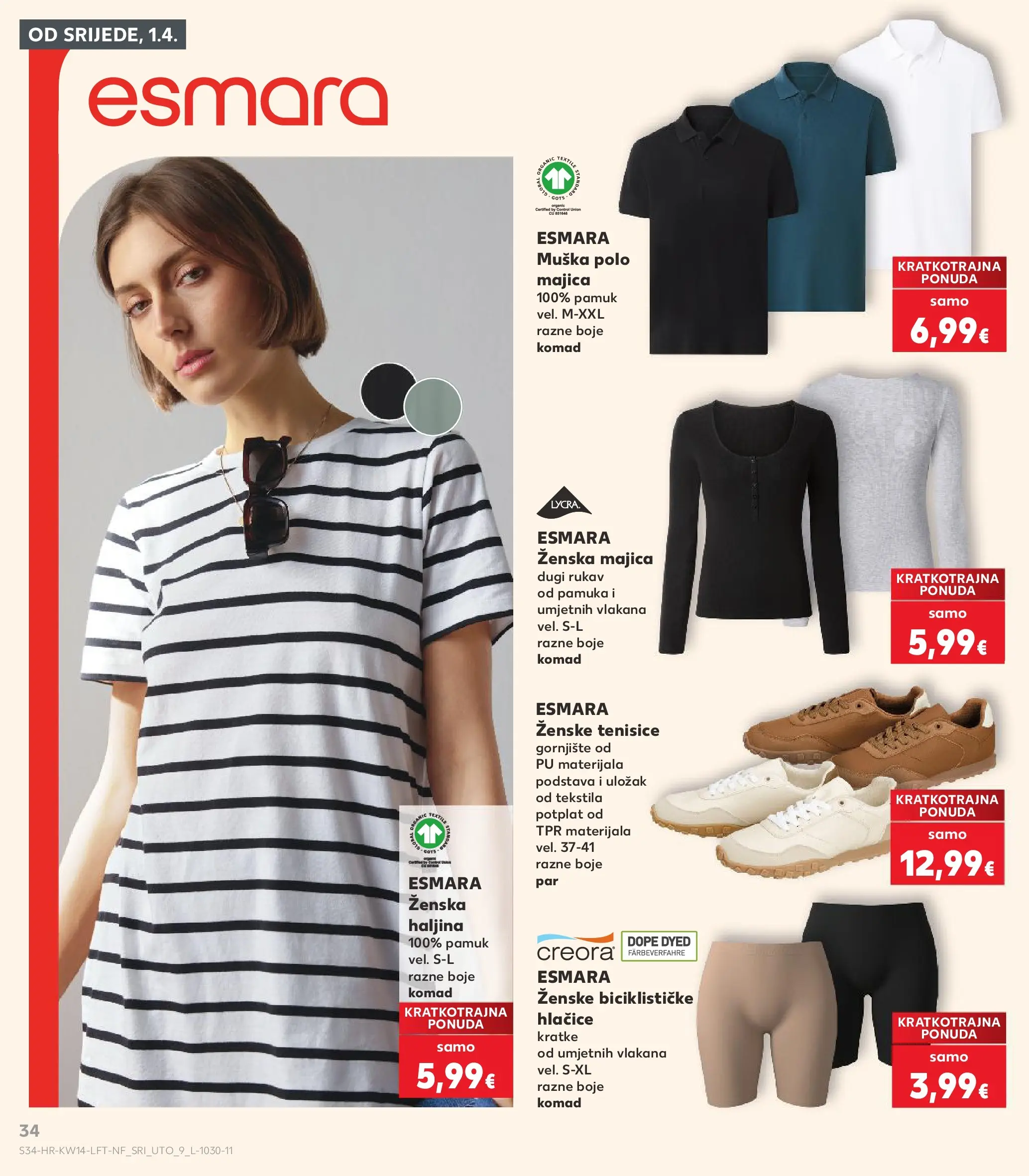 Kaufland - Kaufland katalog do 07.04.2026 novi od 31.03.2026 na listanje > letak digitalni | Stranica: 34 | Proizvodi: Majica, Tenisice, Haljina