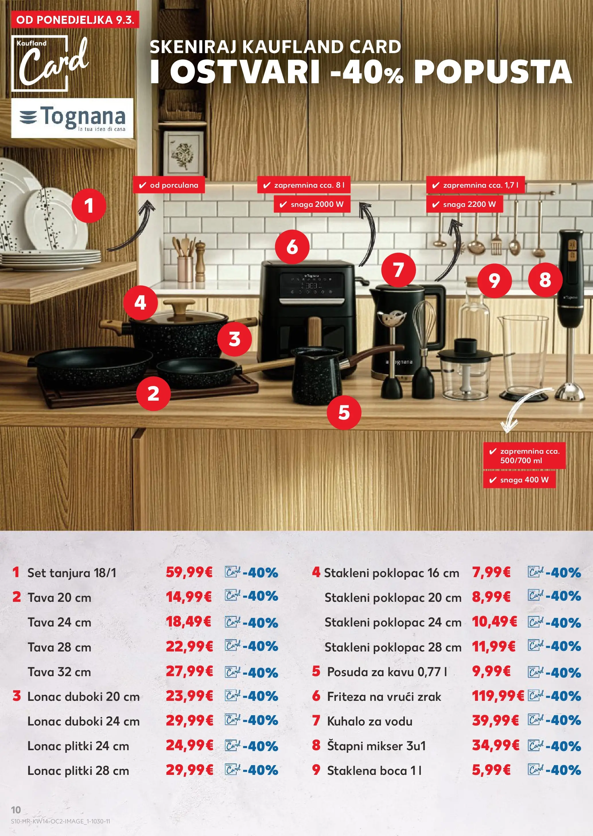 Kaufland - Kaufland katalog do 07.04.2026 novi od 31.03.2026 na listanje > letak digitalni | Stranica: 10 | Proizvodi: Tognana, Pan, Tava, Friteza na vrući zrak