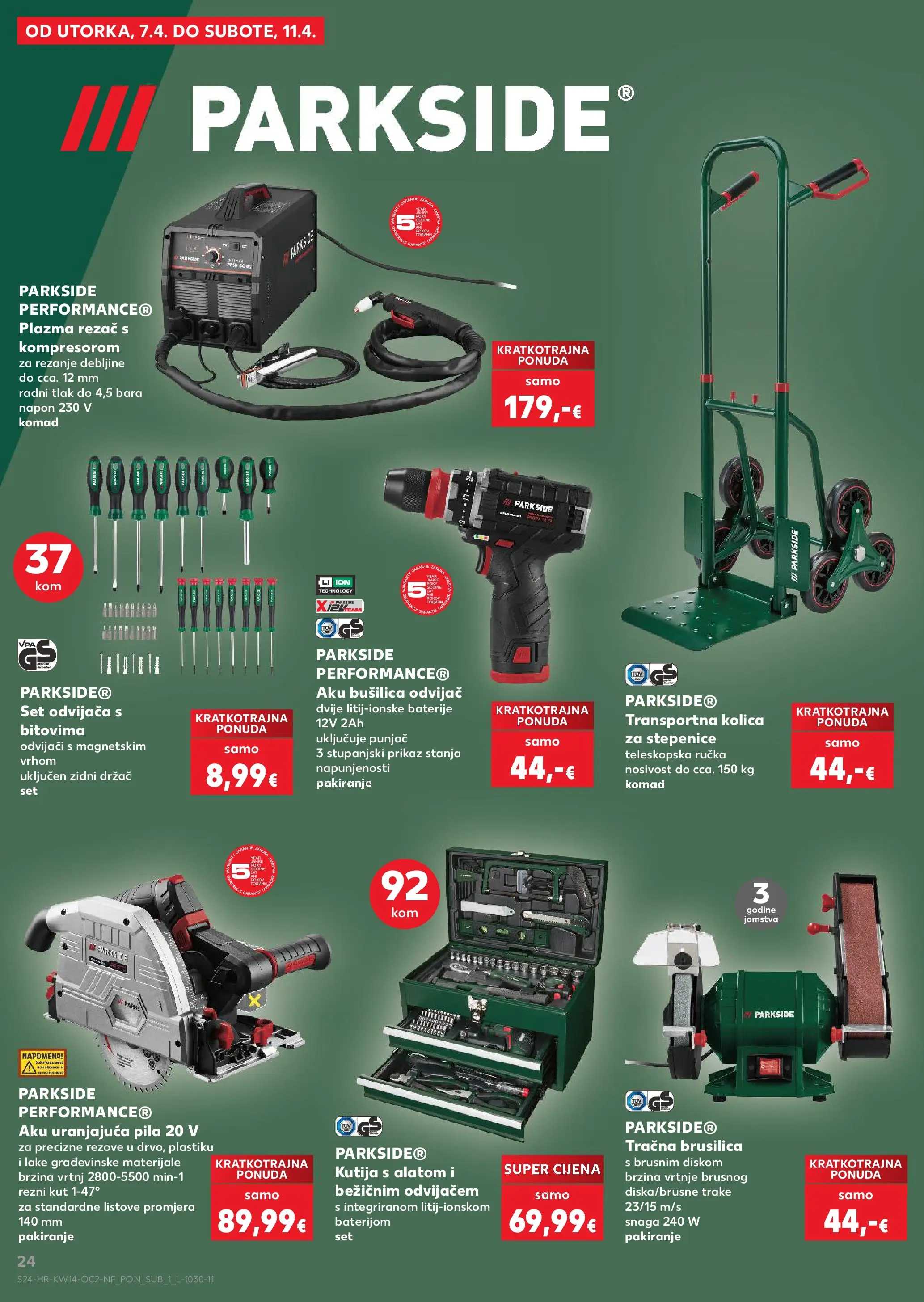 Kaufland - Kaufland katalog do 07.04.2026 novi od 31.03.2026 na listanje > letak digitalni | Stranica: 24 | Proizvodi: Brusilica, Baterije, Bušilica, Parkside