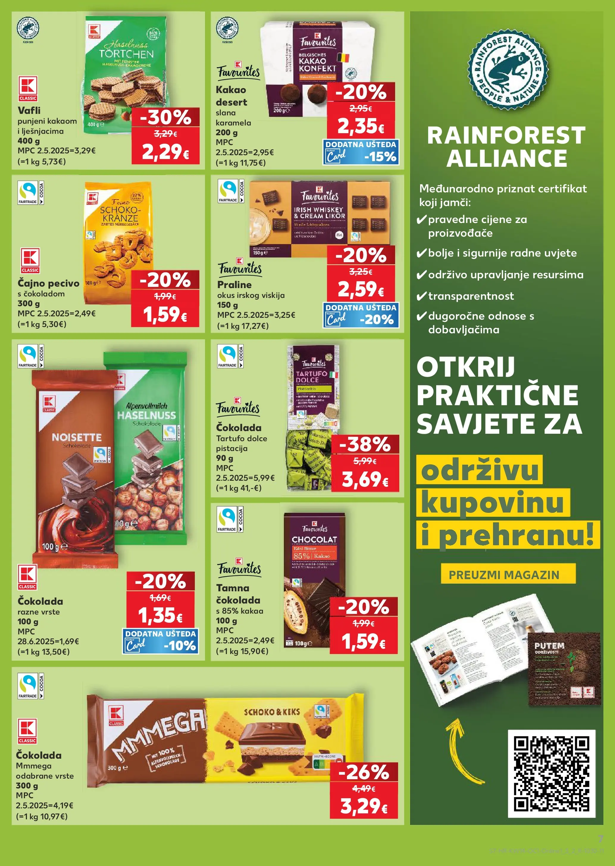 Kaufland - Kaufland katalog do 07.04.2026 novi od 31.03.2026 na listanje > letak digitalni | Stranica: 7 | Proizvodi: Praline, Vafli, Kakao, Karamela