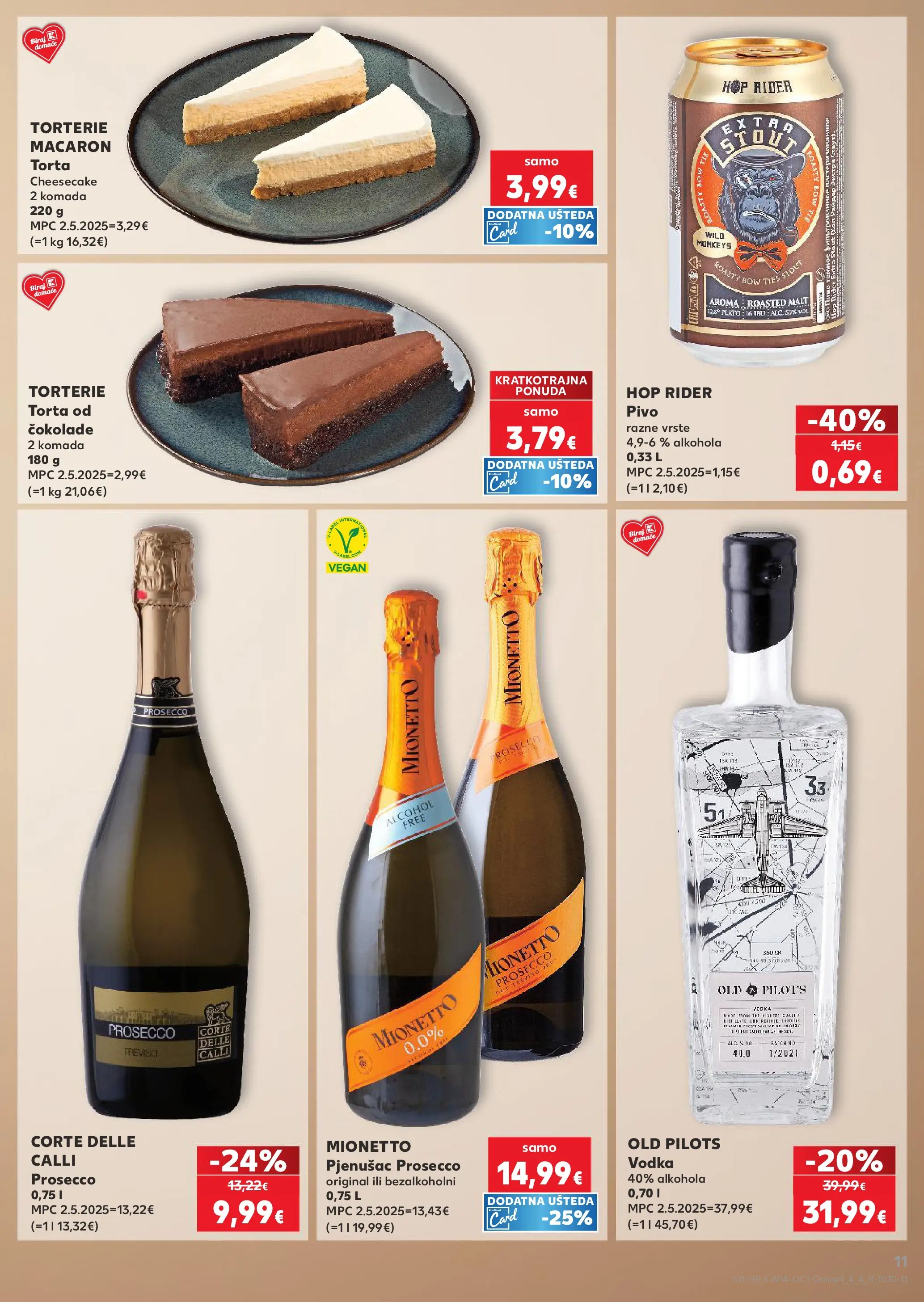 Kaufland - Kaufland katalog do 07.04.2026 novi od 31.03.2026 na listanje > letak digitalni | Stranica: 11 | Proizvodi: Prosecco, Pivo, Torta, Vodka