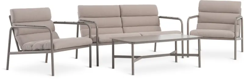 JYSK Комплект мебели LILLESTROEM 4-местен цвят тъмен пясък