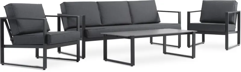 JYSK Комплект мебели VONGE 5-местен черен