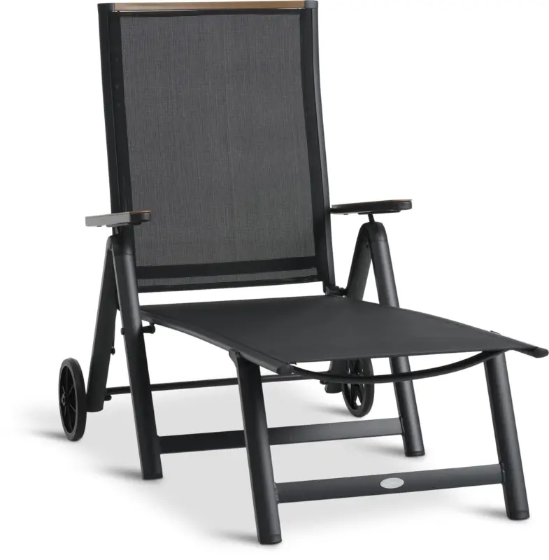JYSK Шезлонг BREDSTEN Ш79xД187 черен