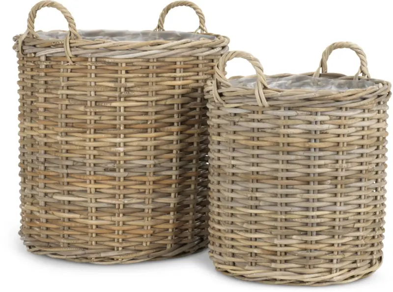 JYSK Плетена кашпа SANSEBIE &Oslash;50/40 кубу натурал 2 бр./к-т