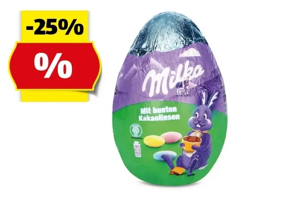 MILKA Osterei mit Kakaolinsen, 50 g