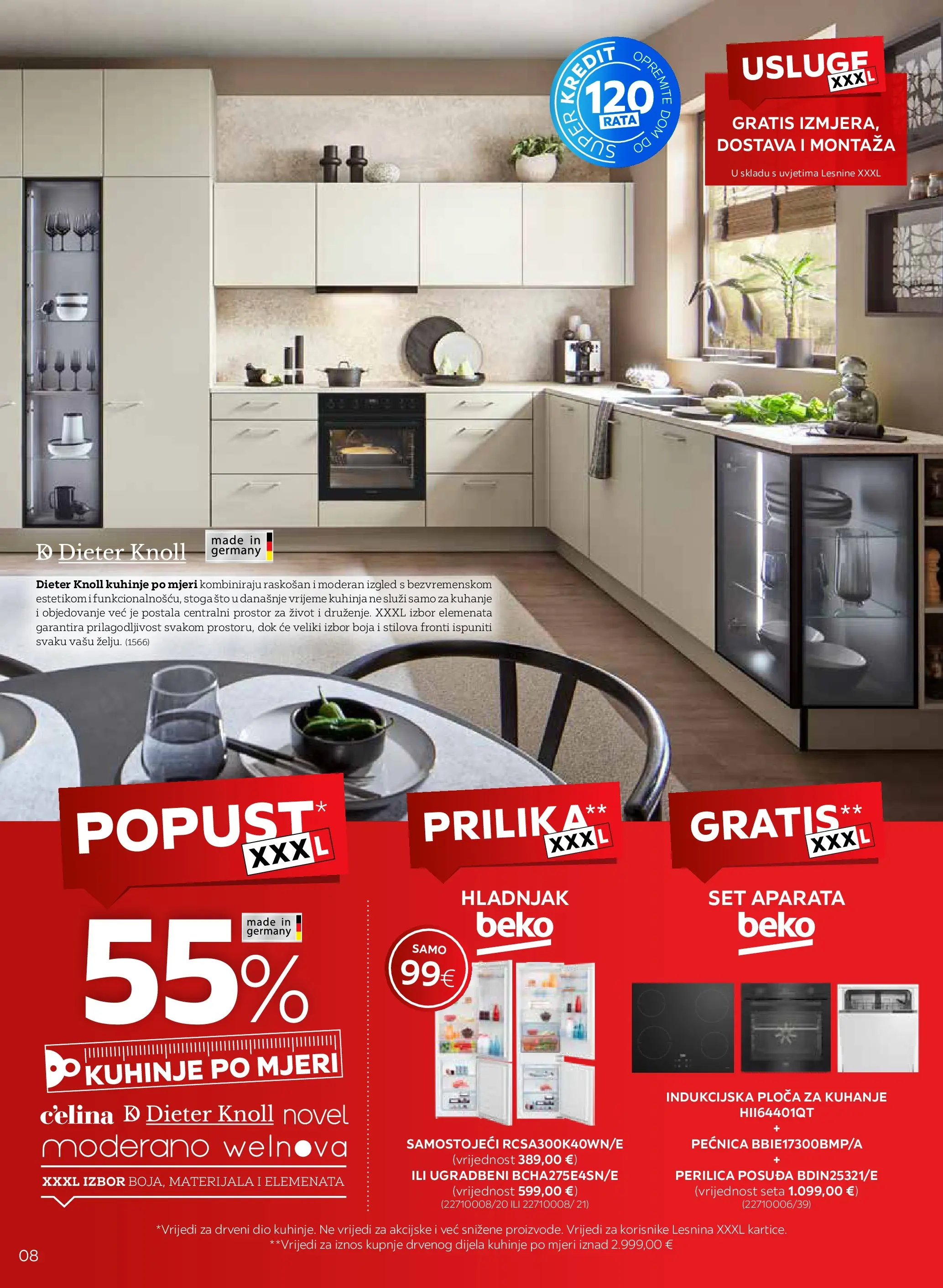 Lesnina - Lesnina XXXL: Oaza za opuštanje namjestaj katalog do 23.04.2026 novi od 30.03.2026 na listanje > letak digitalni | Stranica: 8 | Proizvodi: Indukcijska ploča, Kuhinja, Hladnjak, Ploča za kuhanje