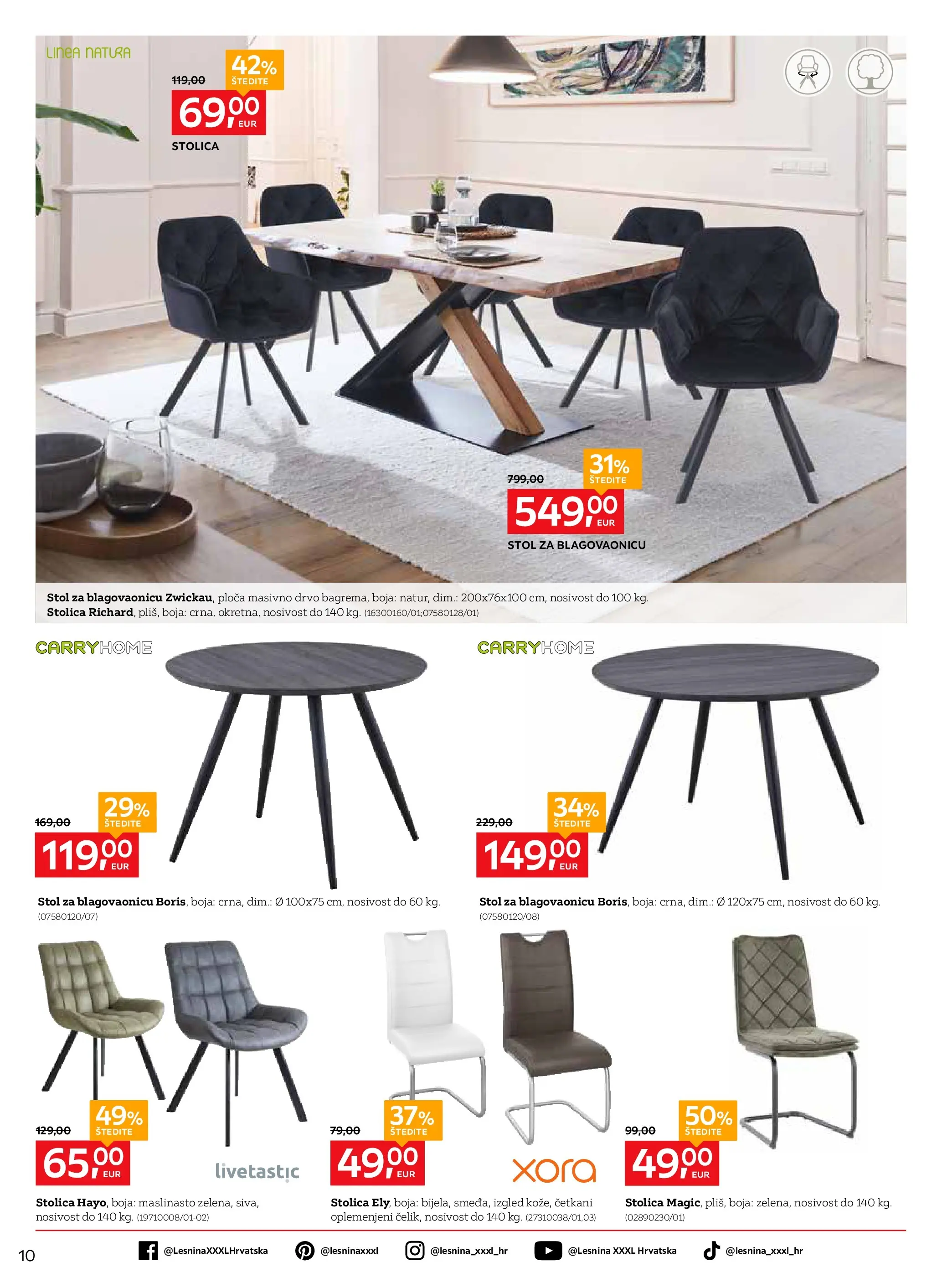 Lesnina - Lesnina XXXL: Oaza za opuštanje namjestaj katalog do 23.04.2026 novi od 30.03.2026 na listanje > letak digitalni | Stranica: 10 | Proizvodi: Stol, Stolica