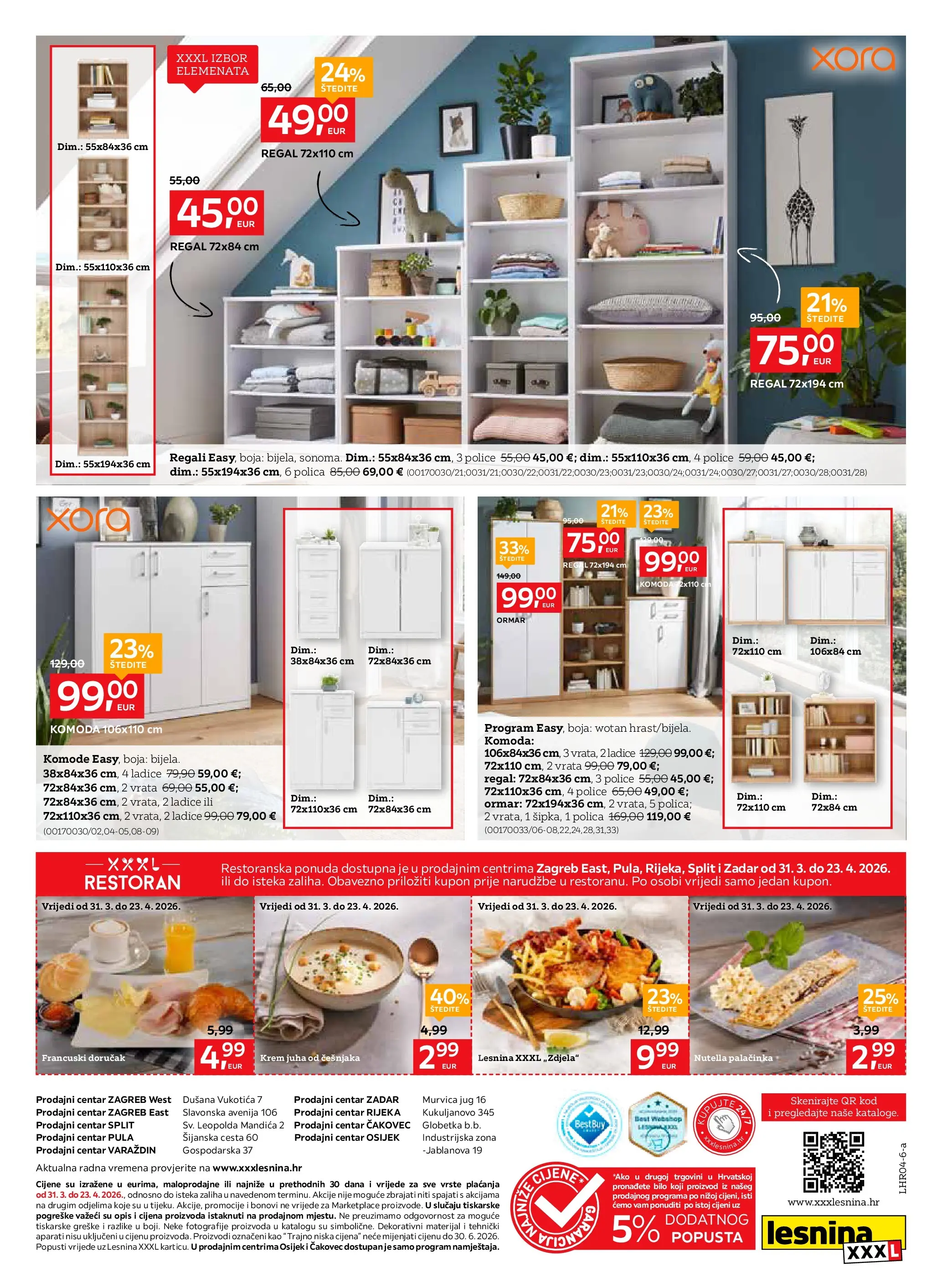 Lesnina - Lesnina XXXL: Oaza za opuštanje namjestaj katalog do 23.04.2026 novi od 30.03.2026 na listanje > letak digitalni | Stranica: 12 | Proizvodi: Ladice, Juha, Regal, Zdjela