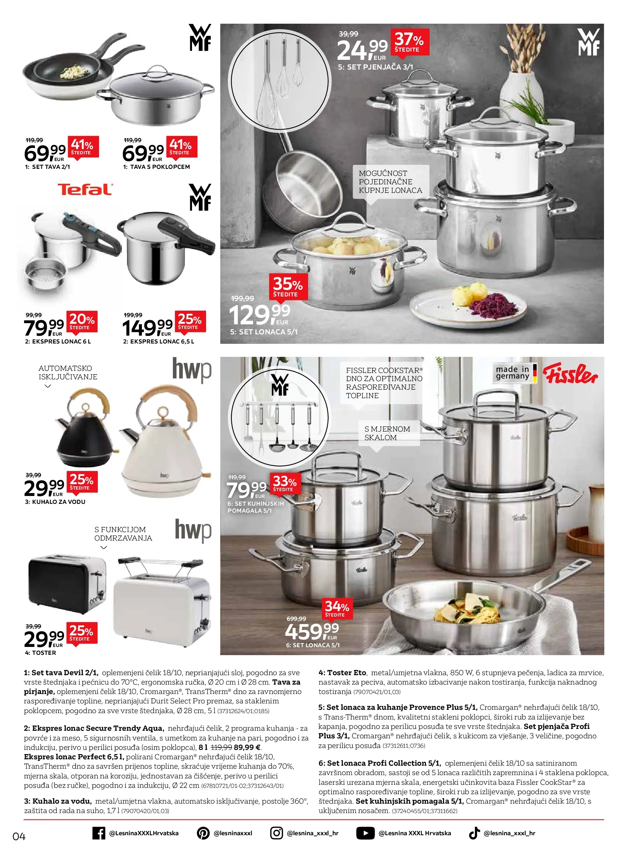 Lesnina - Lesnina XXXL: Proljetna inspiracija oprema za dom katalog do 23.04.2026 novi od 30.03.2026 na listanje > letak digitalni | Stranica: 4 | Proizvodi: Kuhalo za vodu, Toster, Tava, Lonac