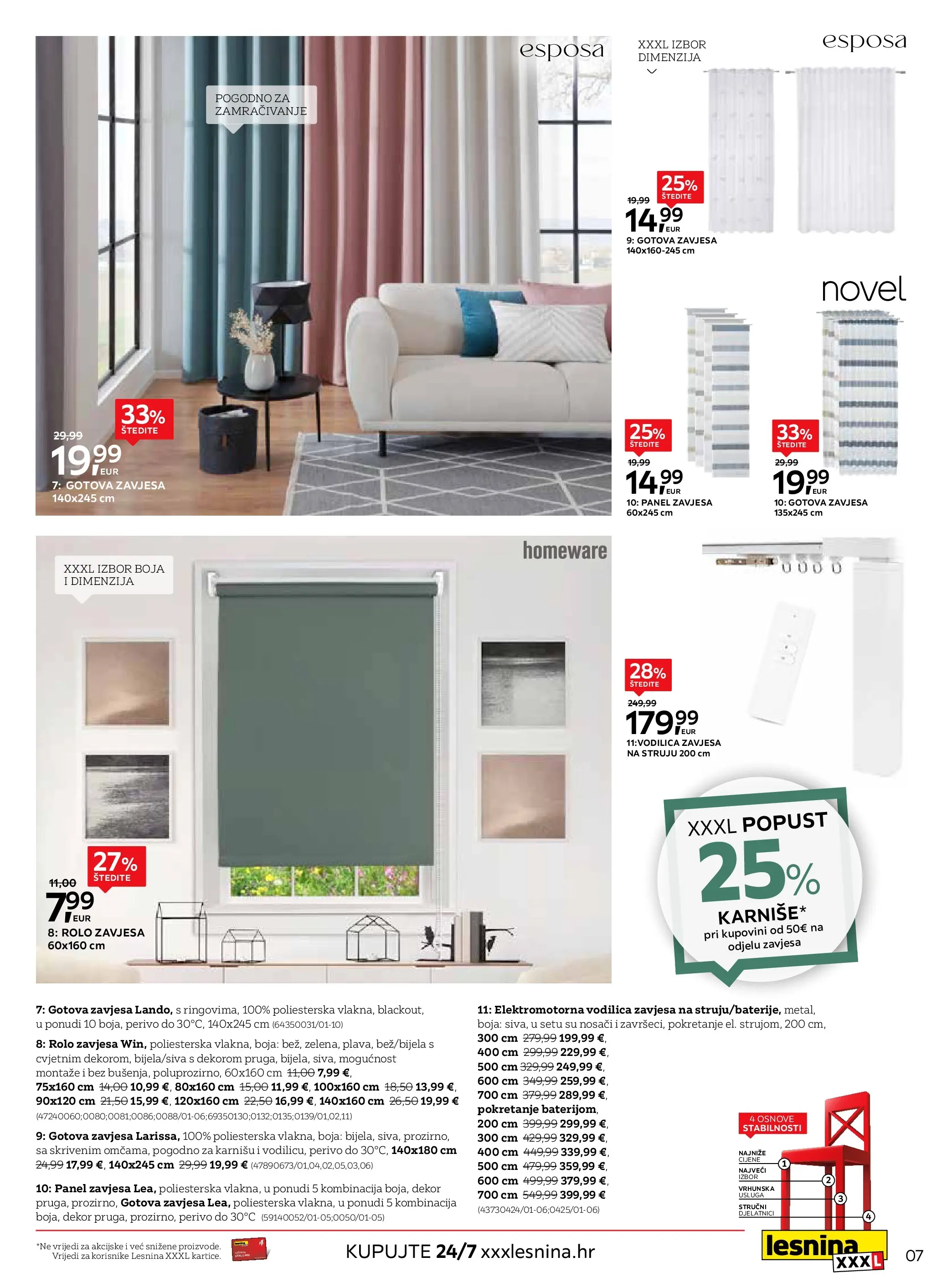 Lesnina - Lesnina XXXL: Proljetna inspiracija oprema za dom katalog do 23.04.2026 novi od 30.03.2026 na listanje > letak digitalni | Stranica: 7 | Proizvodi: Rolo zavjesa, Zavjesa