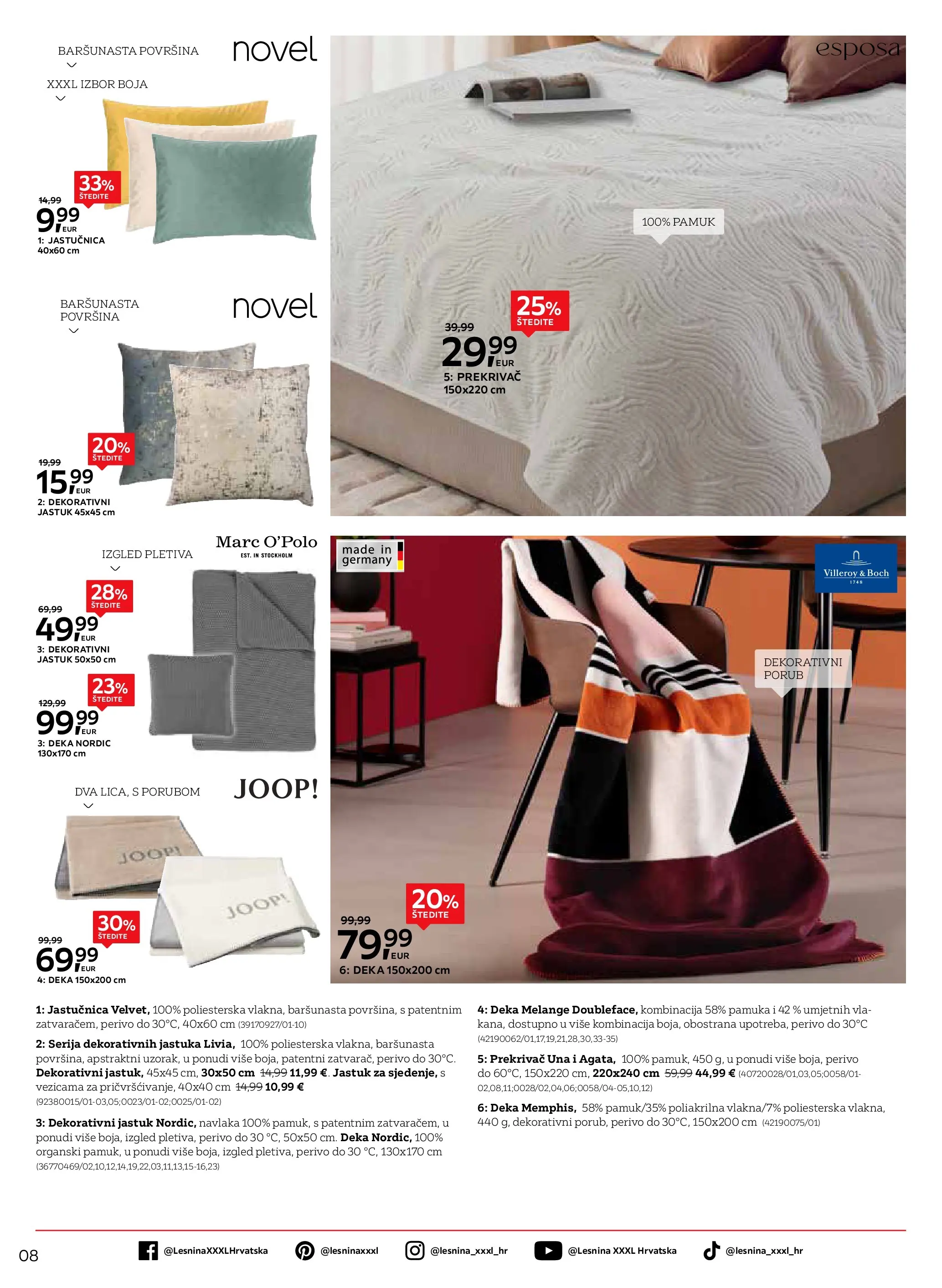 Lesnina - Lesnina XXXL: Proljetna inspiracija oprema za dom katalog do 23.04.2026 novi od 30.03.2026 na listanje > letak digitalni | Stranica: 8 | Proizvodi: Jastuk, Jastučnica, Deka